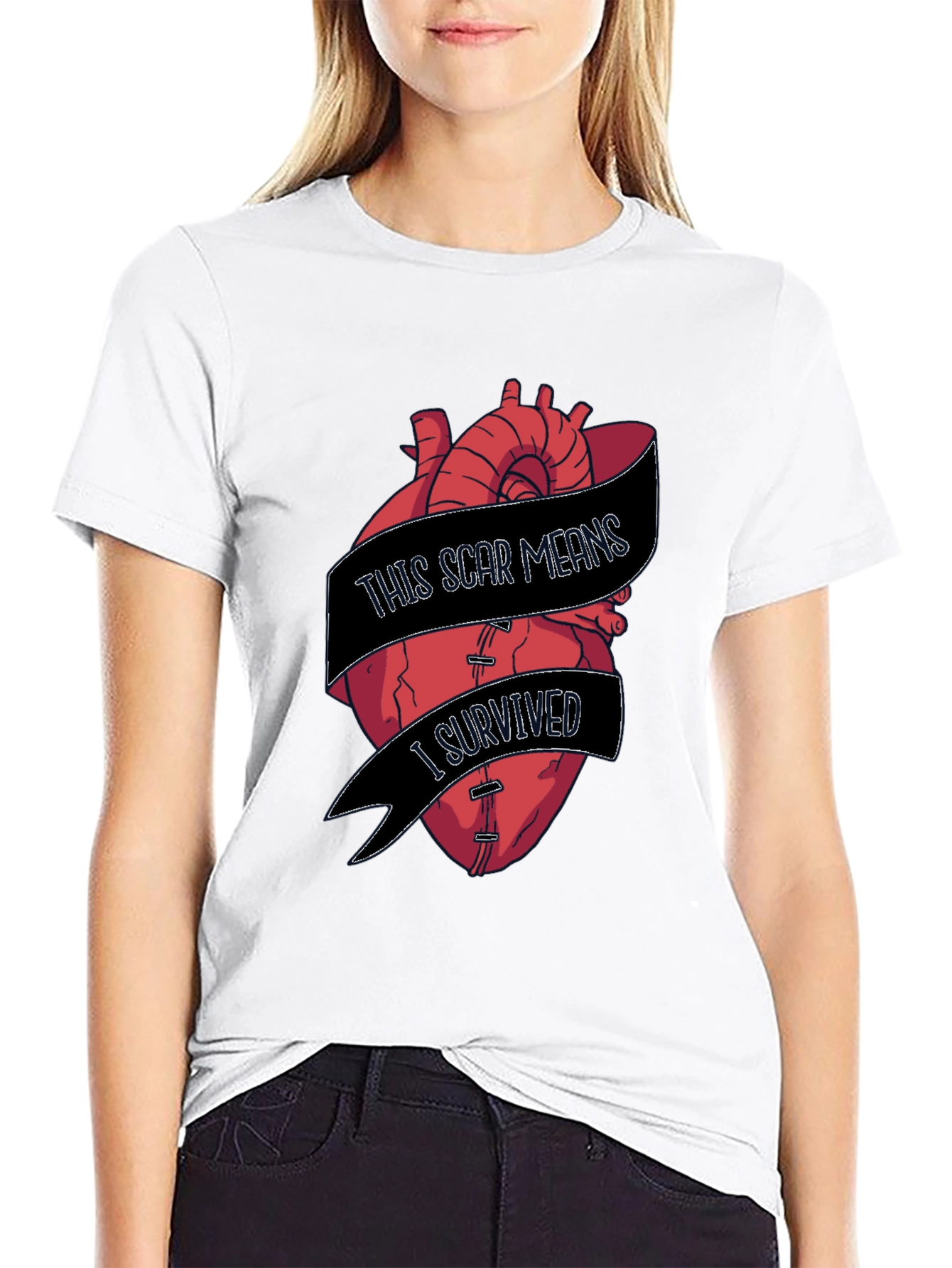 Scar Survivor Heart Graphic T-Shirt