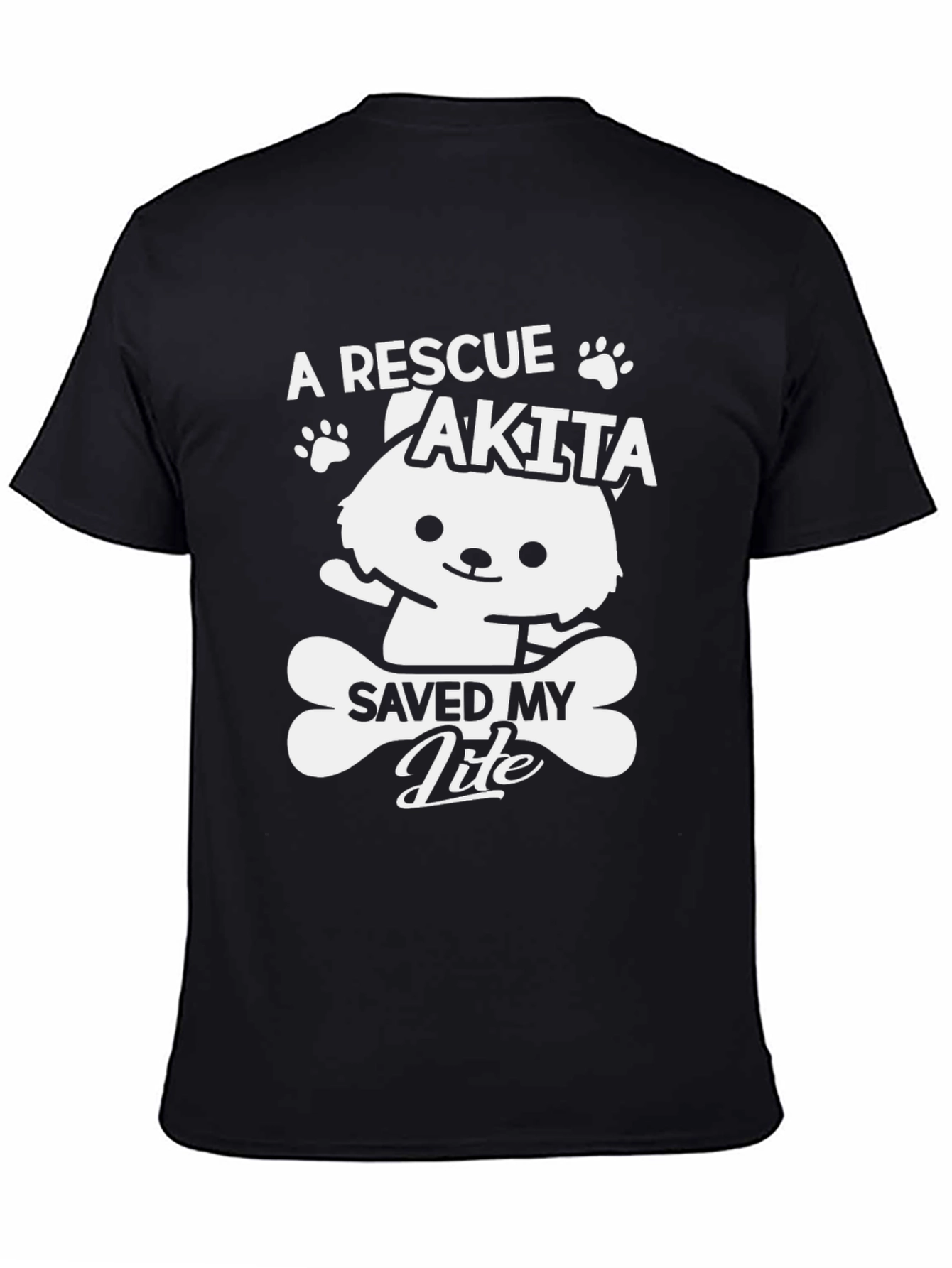 Rescue Akita Dog T-Shirt - Dog Bone Design