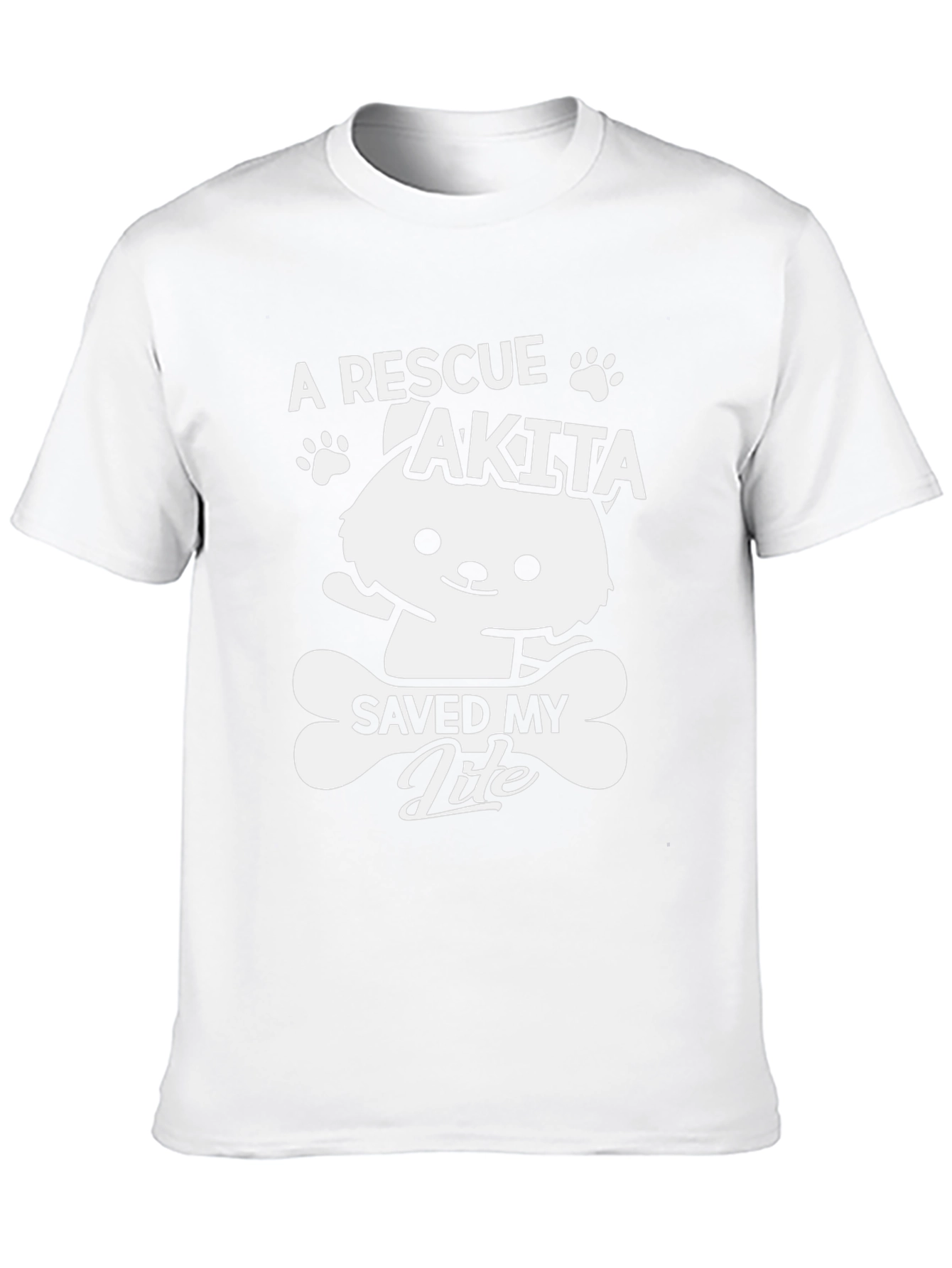 Rescue Akita Dog T-Shirt - Dog Bone Design