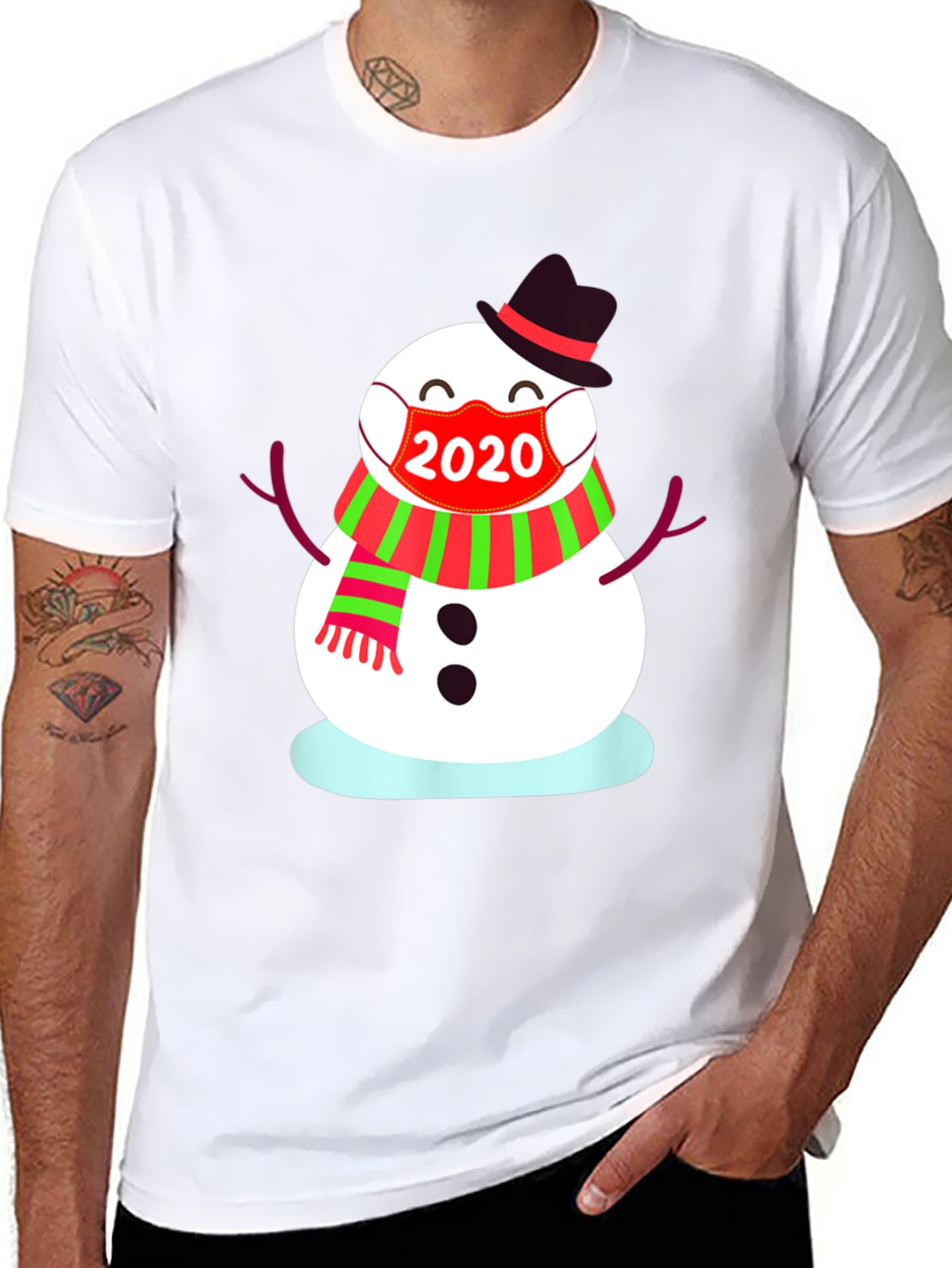Festive 2020 Snowman Mask T-Shirt