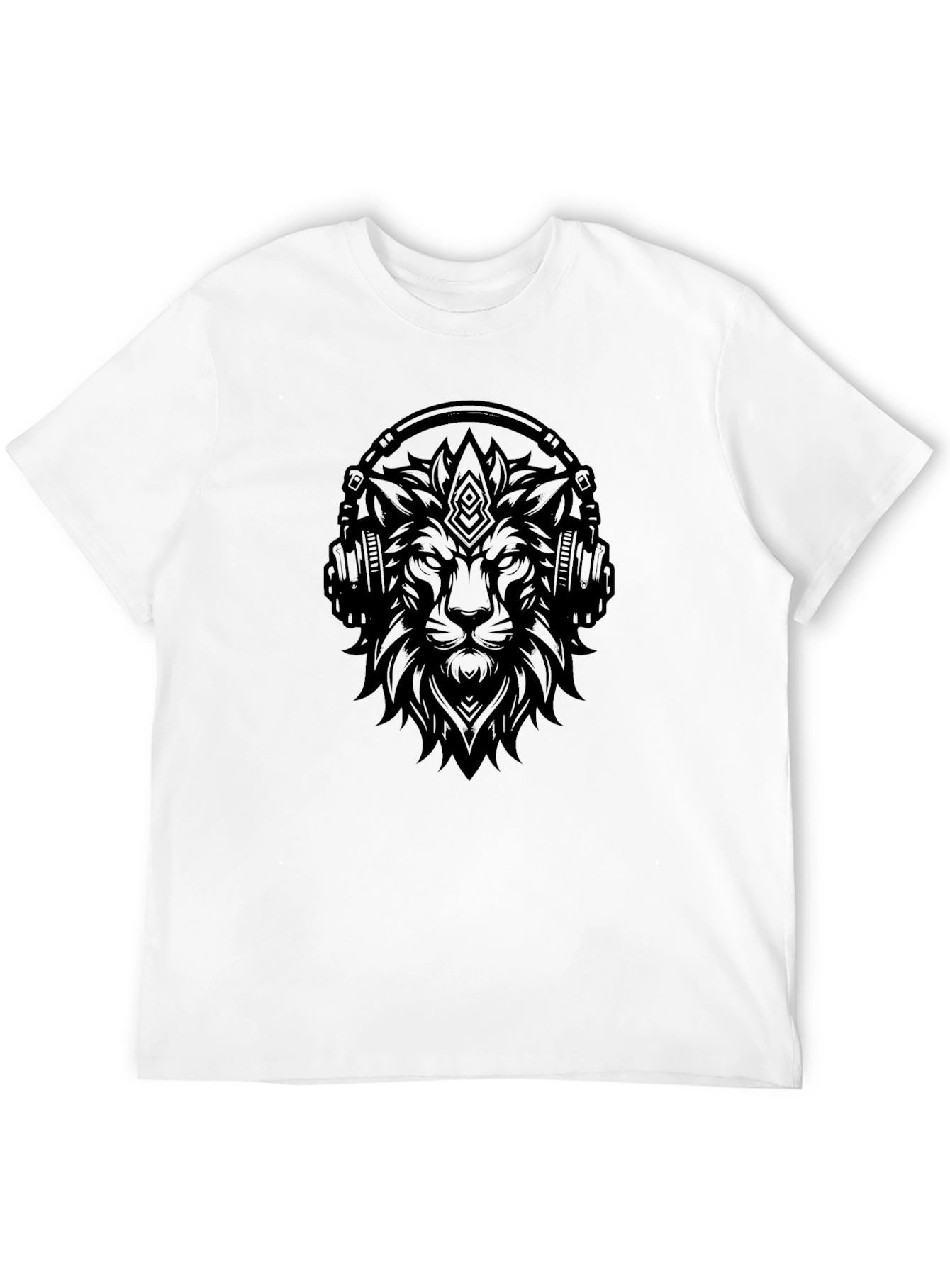Lion Headphone Graphic T-Shirt - Cool Streetwear Tee