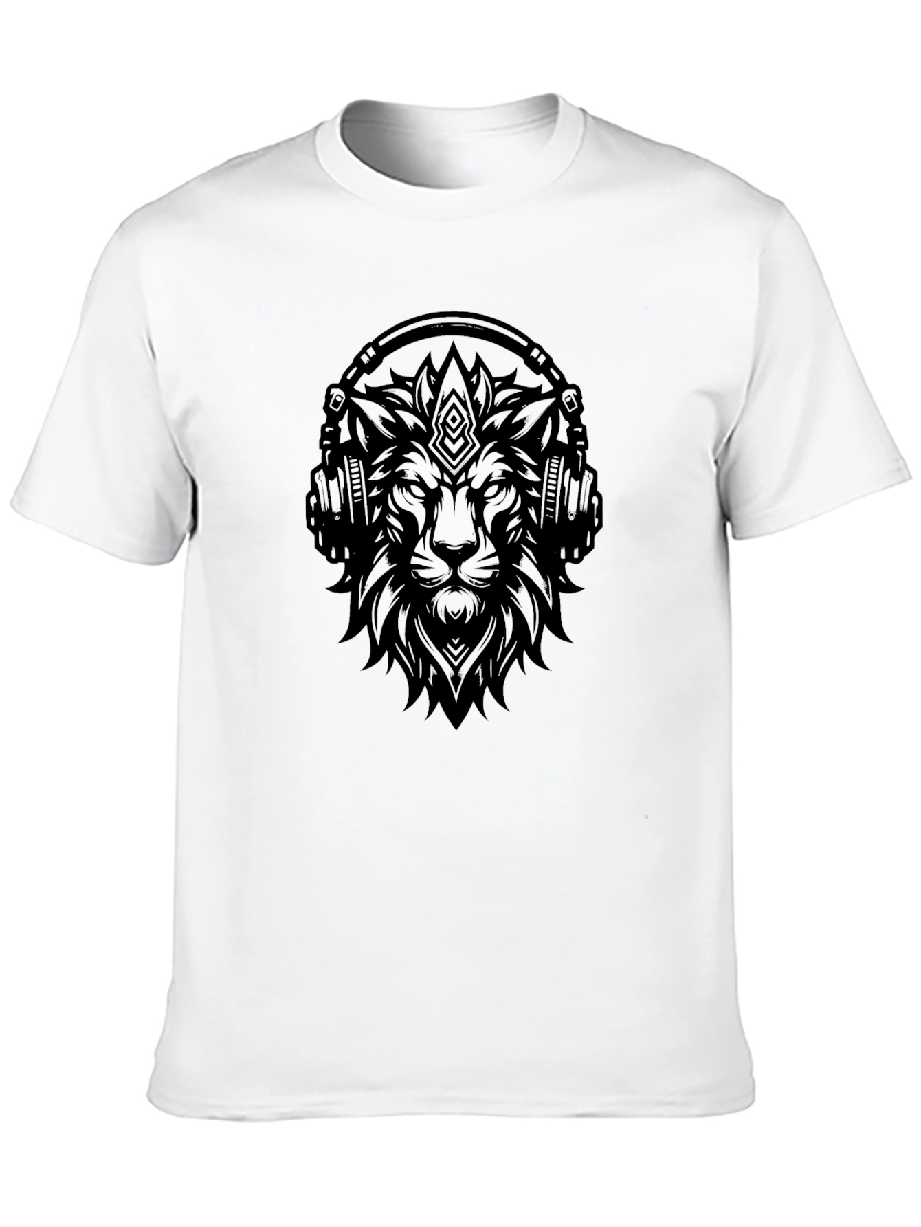 Lion Headphone Graphic T-Shirt - Cool Streetwear Tee