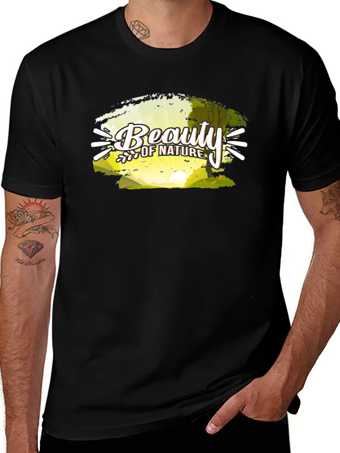 Beauty of Nature Graphic Black Tee