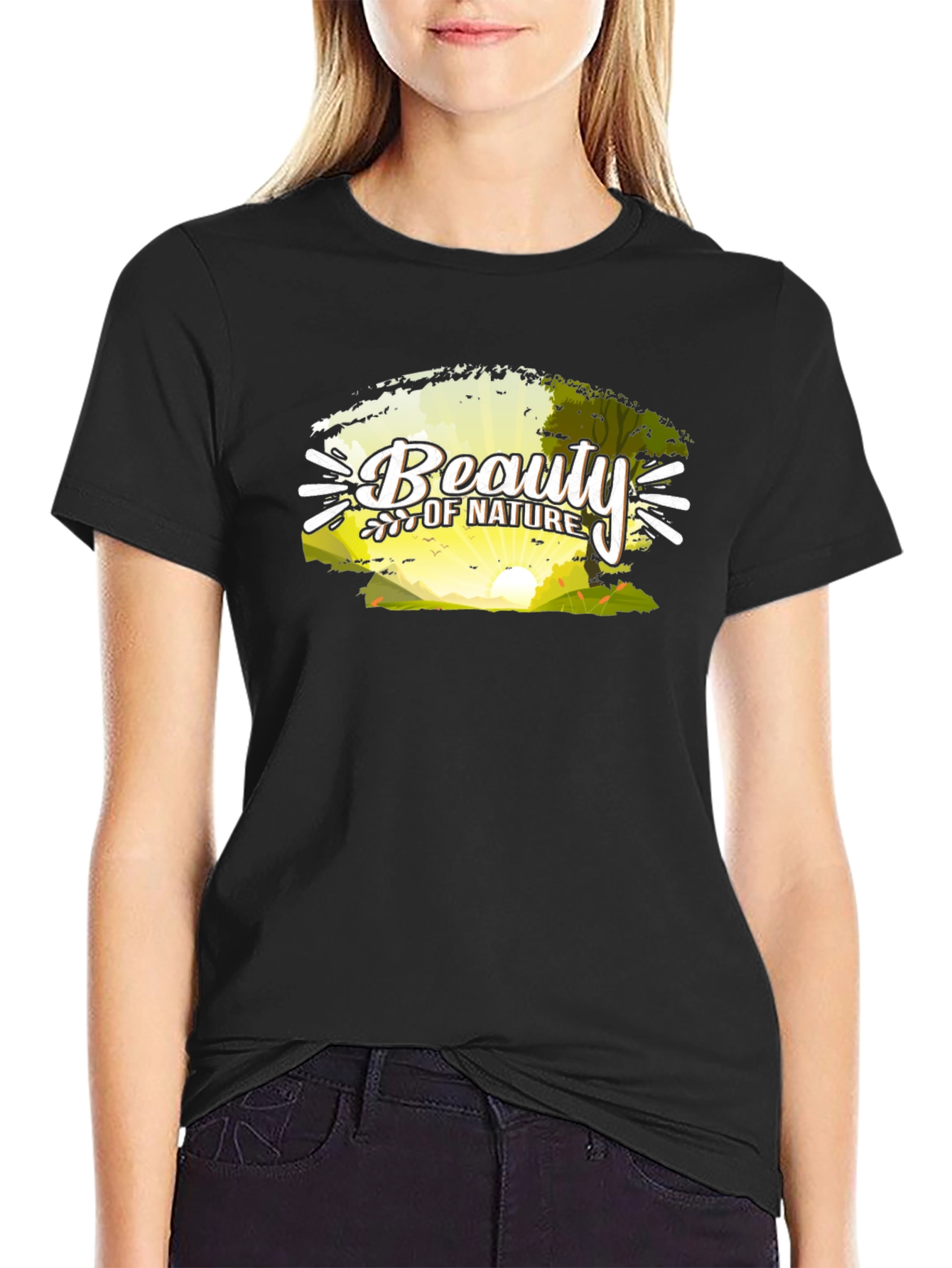 Beauty of Nature Graphic Black Tee