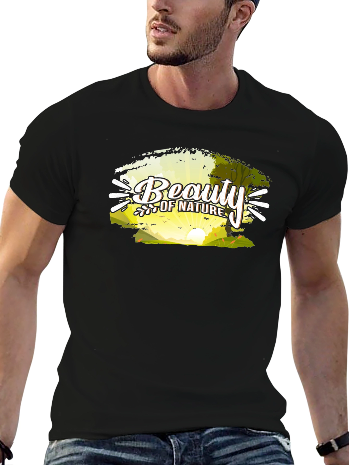 Beauty of Nature Graphic Black Tee
