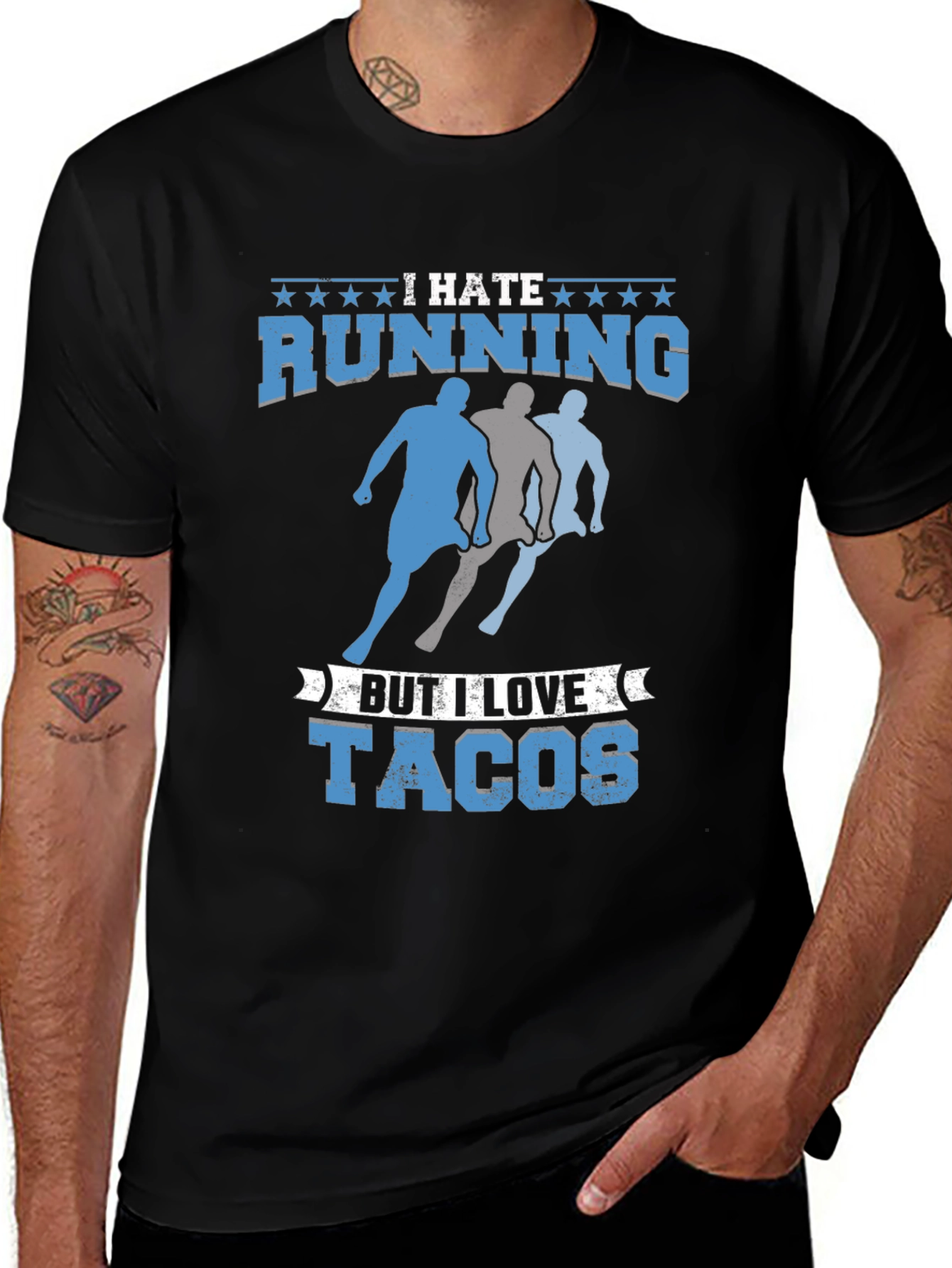 I Hate Running But I Love Tacos Mens T-Shirt