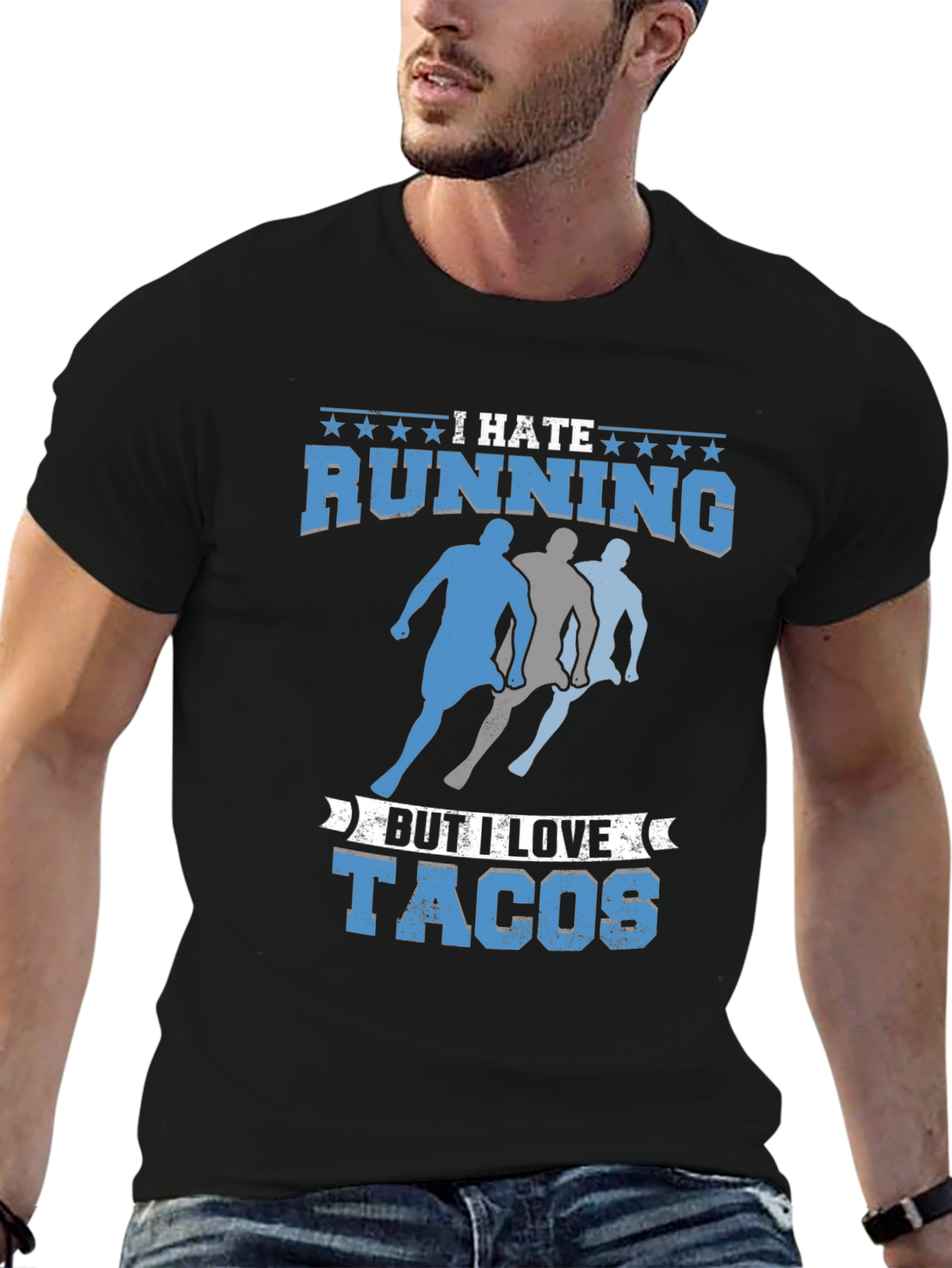I Hate Running But I Love Tacos Mens T-Shirt