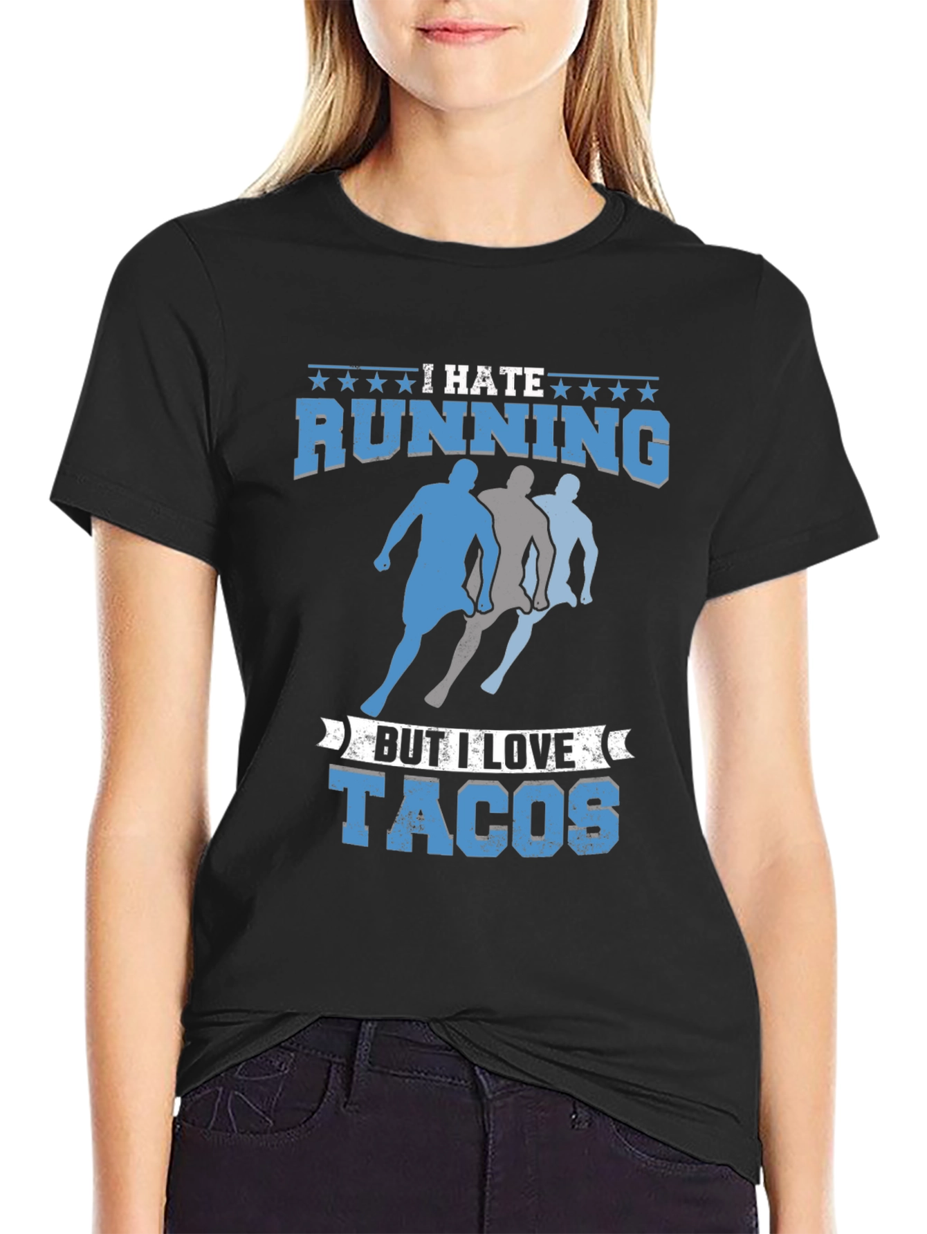 I Hate Running But I Love Tacos Mens T-Shirt
