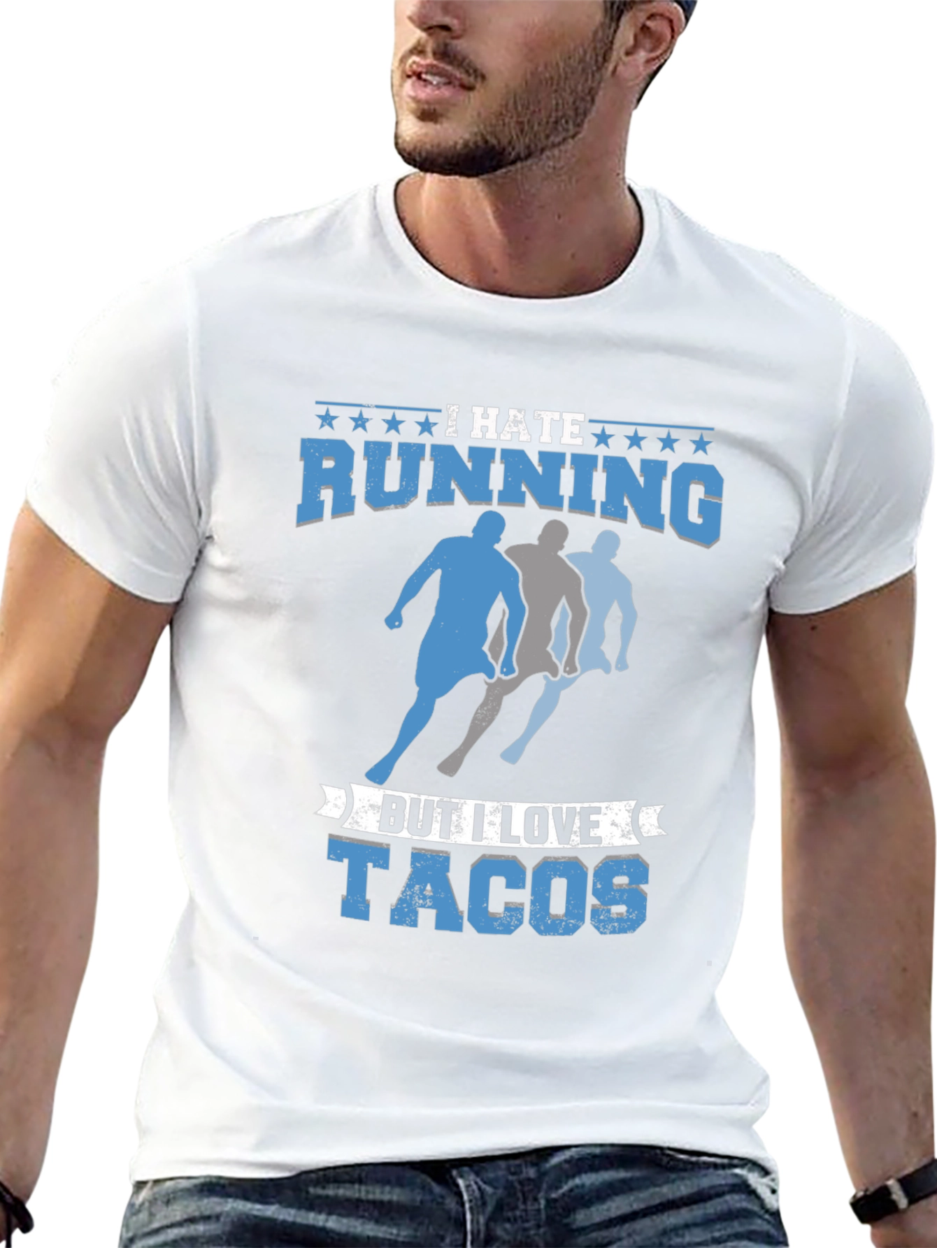 I Hate Running But I Love Tacos Mens T-Shirt