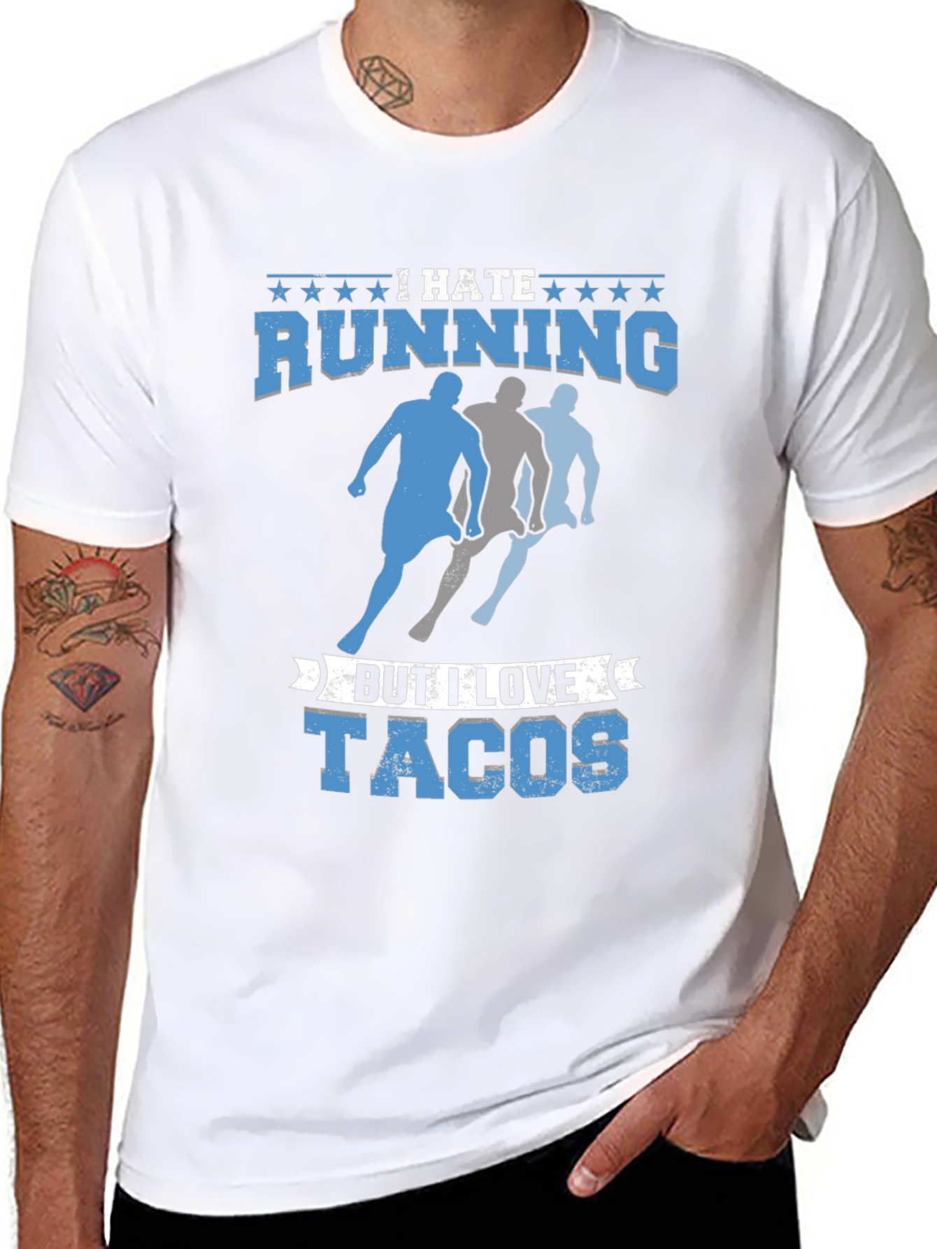 I Hate Running But I Love Tacos Mens T-Shirt