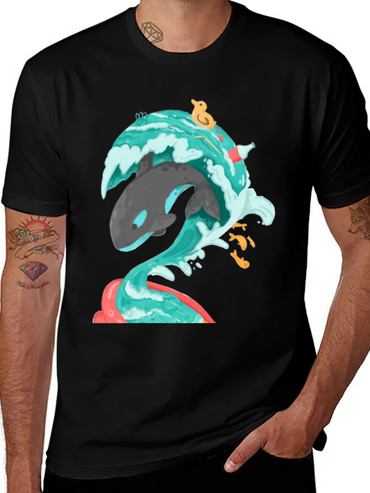Whimsical Whale Tee - Unique Graphic Print