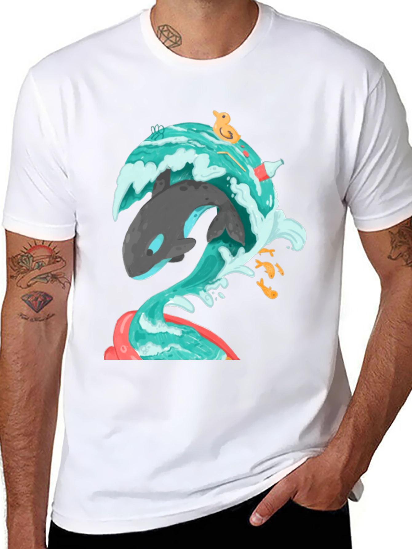 Whimsical Whale Tee - Unique Graphic Print