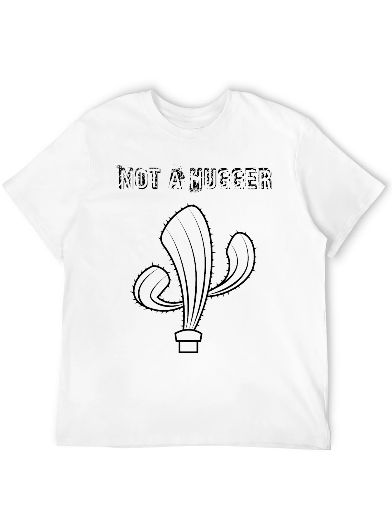 Not A Hugger Cactus Black T-Shirt