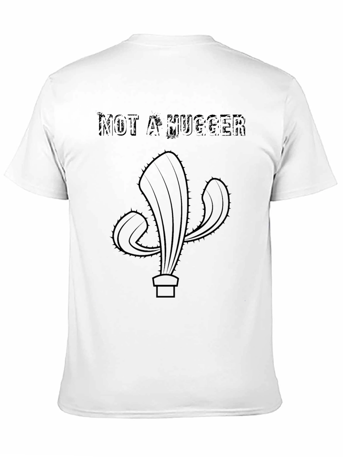 Not A Hugger Cactus Black T-Shirt