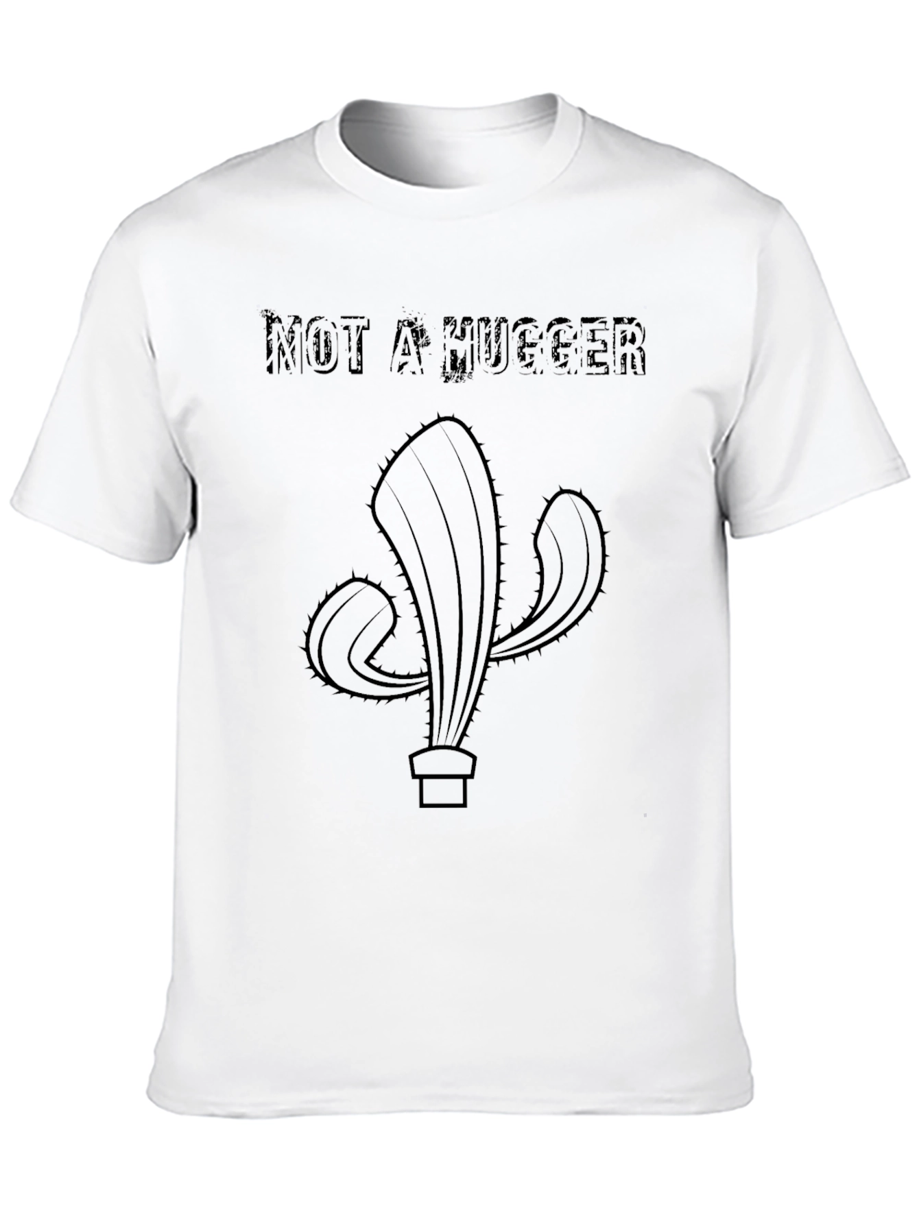 Not A Hugger Cactus Black T-Shirt