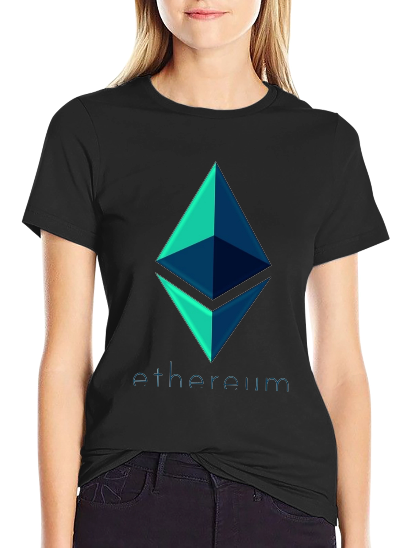 Ethereum Crypto Logo Black T-Shirt