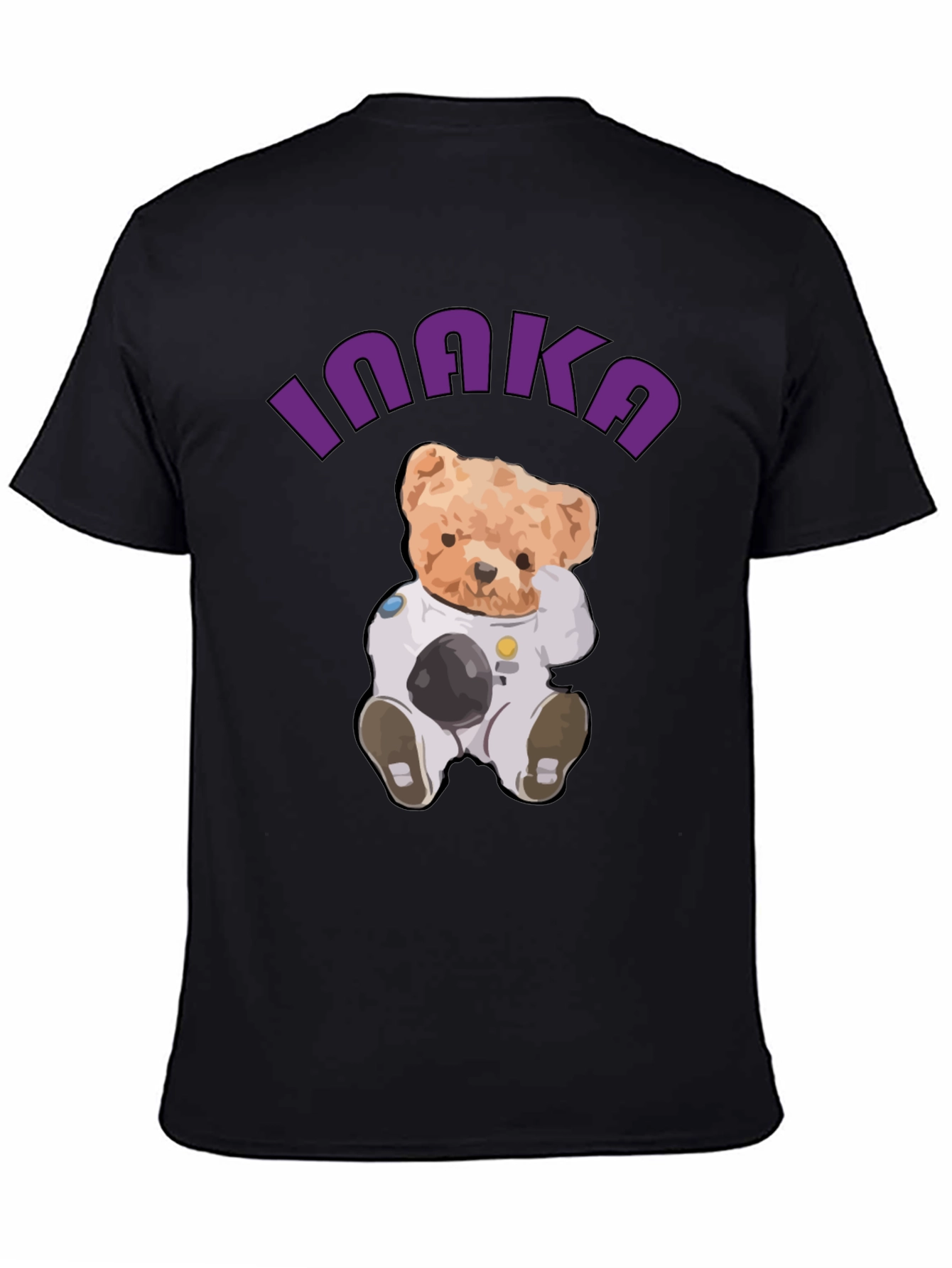 Teddy Astronaut Black T-Shirt