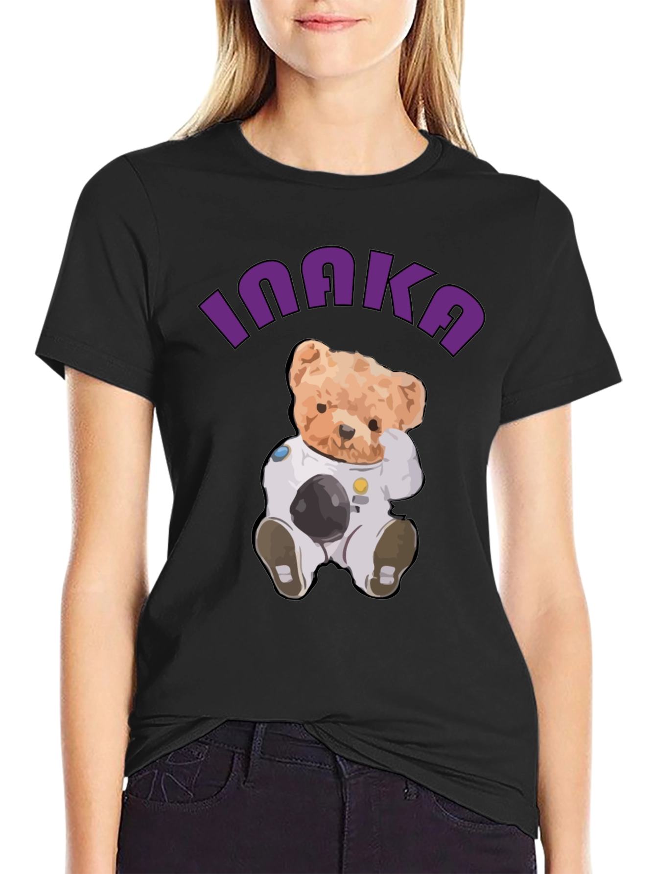 Teddy Astronaut Black T-Shirt
