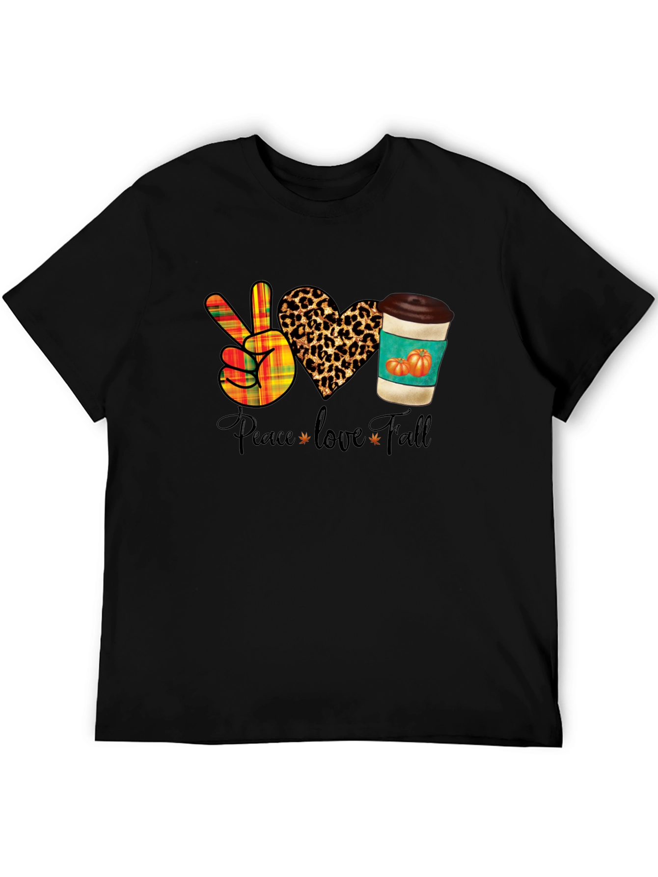 Peace Love Fall T-Shirt - Autumn Themed Graphic Tee