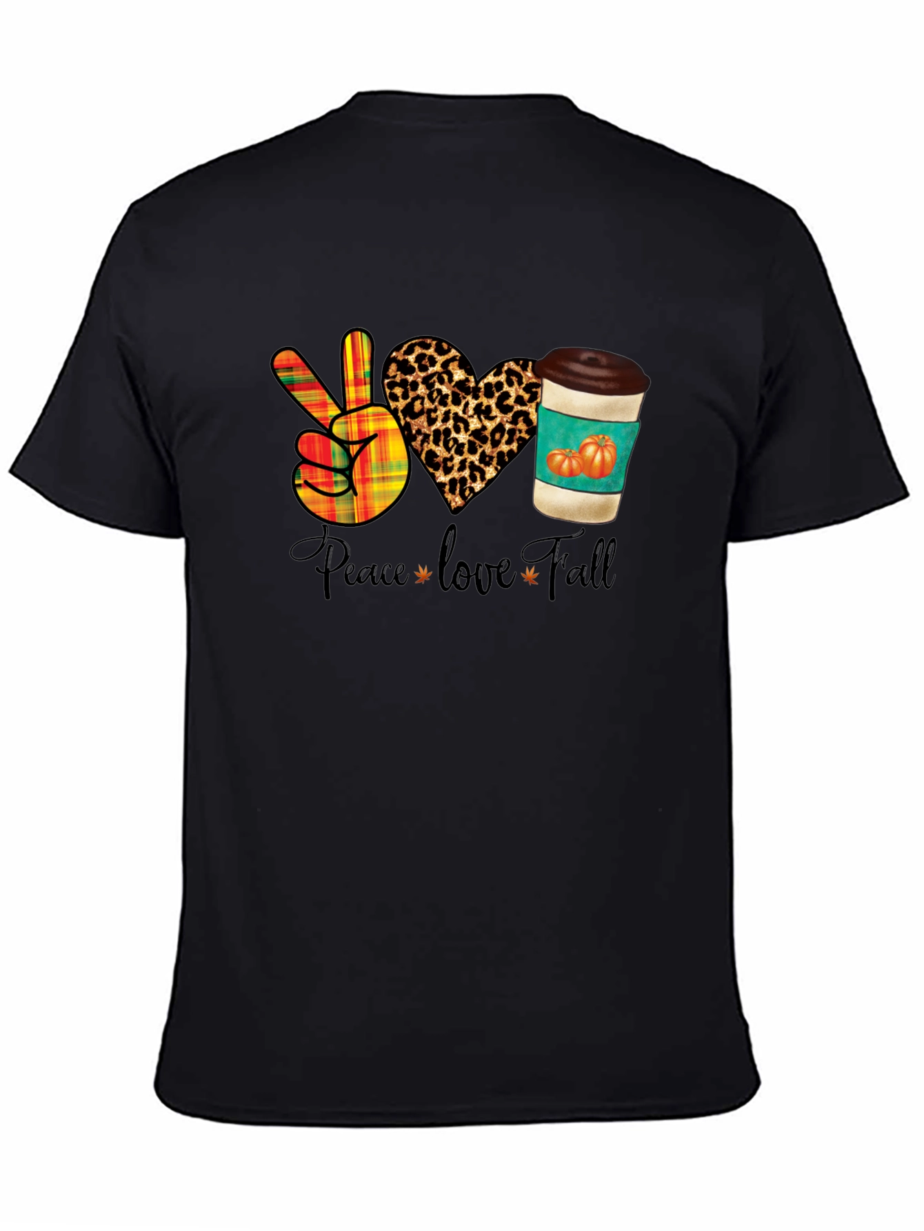 Peace Love Fall T-Shirt - Autumn Themed Graphic Tee