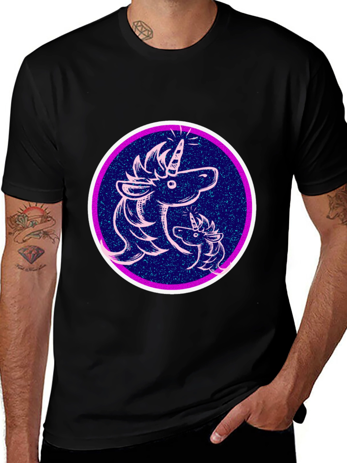 Unicorn Graphic Black T-Shirt