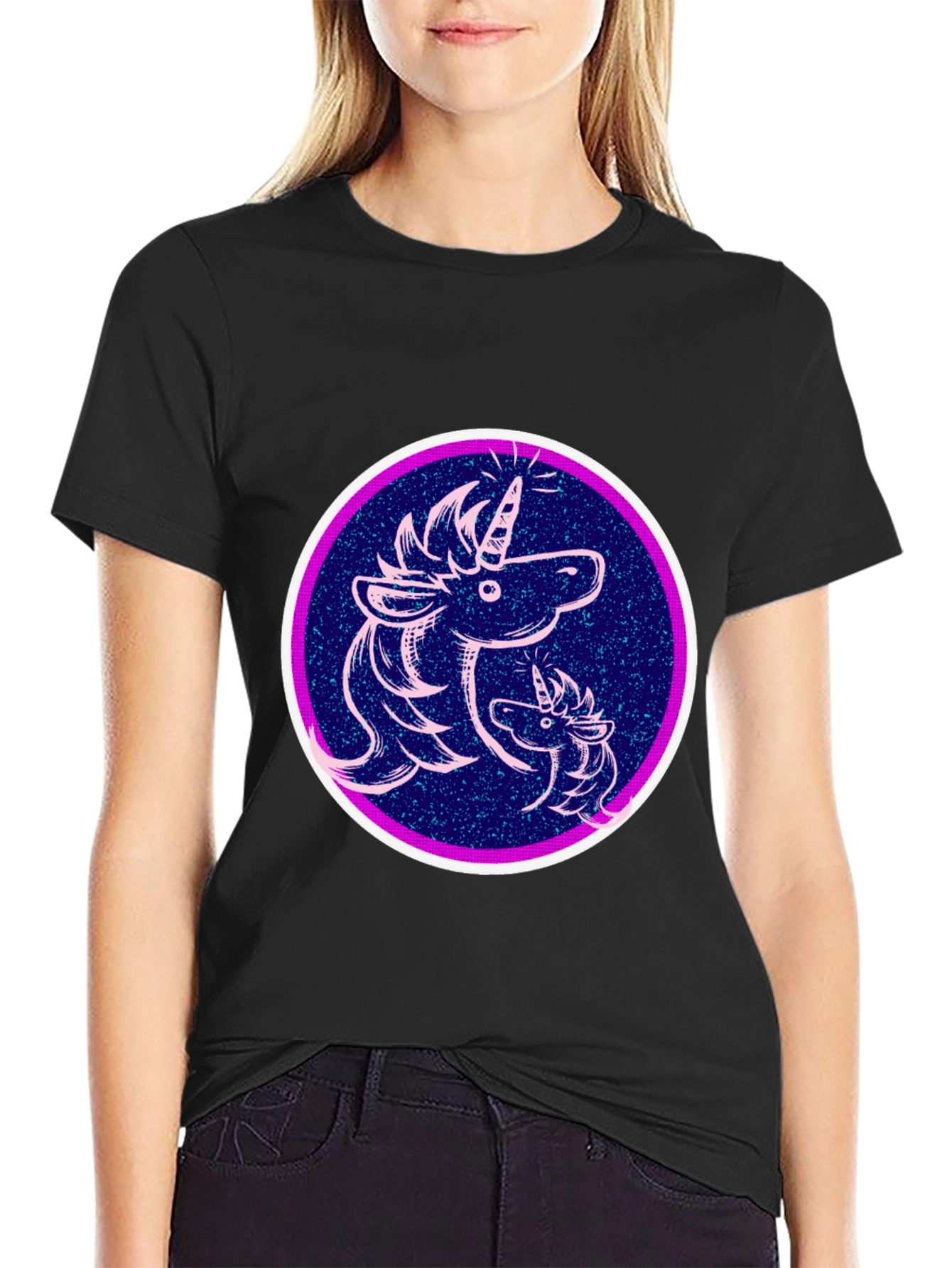 Unicorn Graphic Black T-Shirt