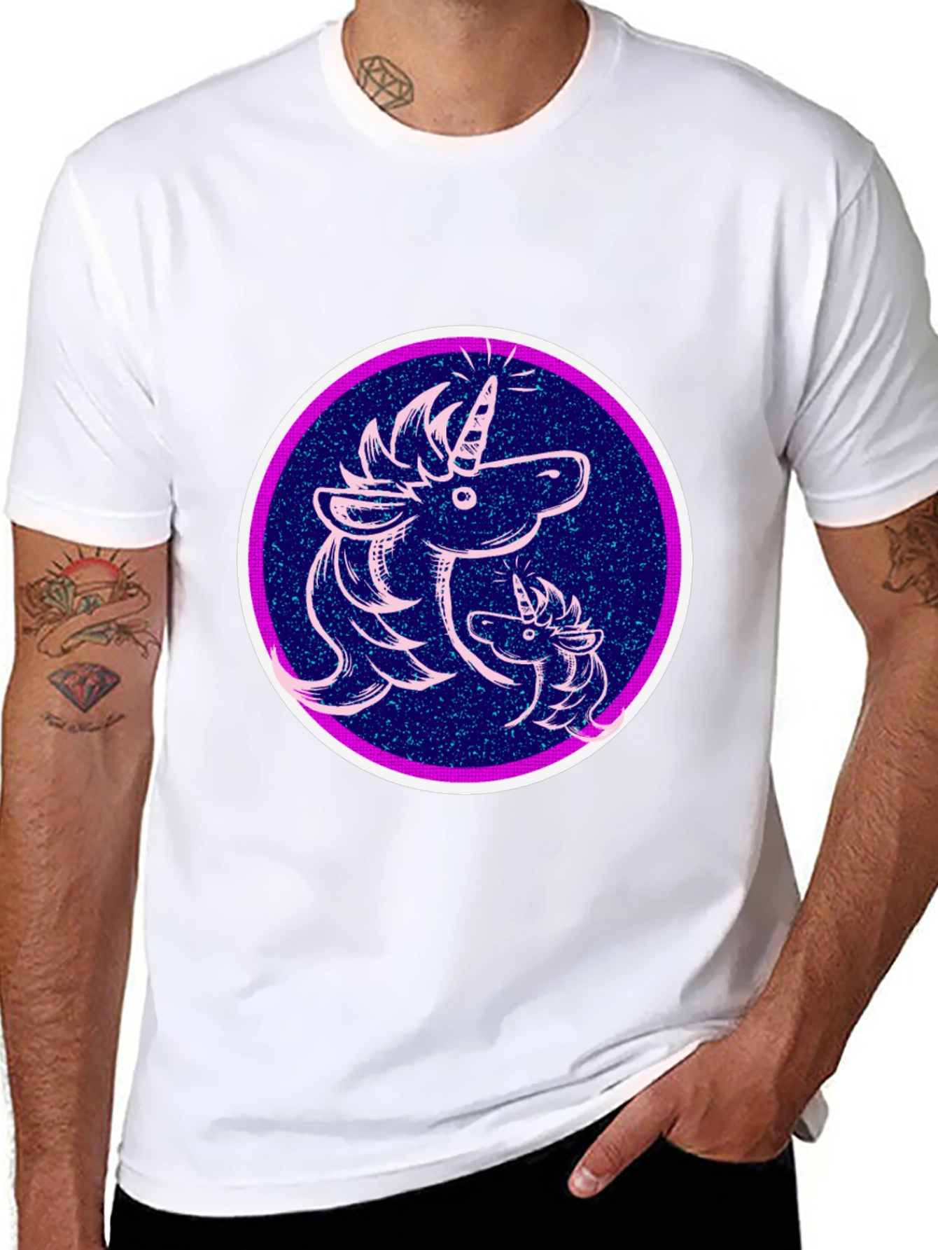 Unicorn Graphic Black T-Shirt