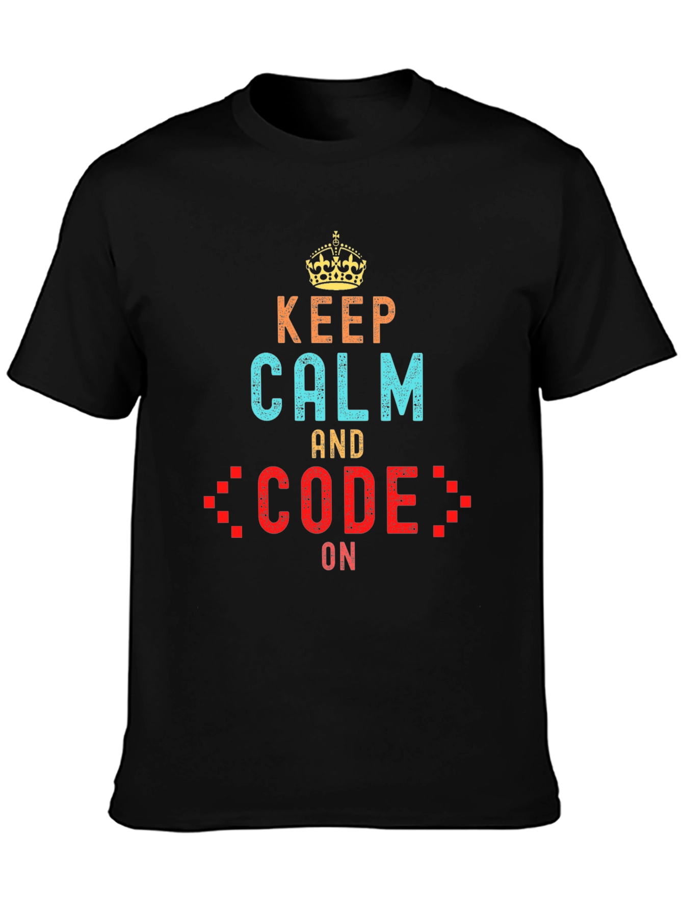 Keep Calm and Code On Black T-Shirt