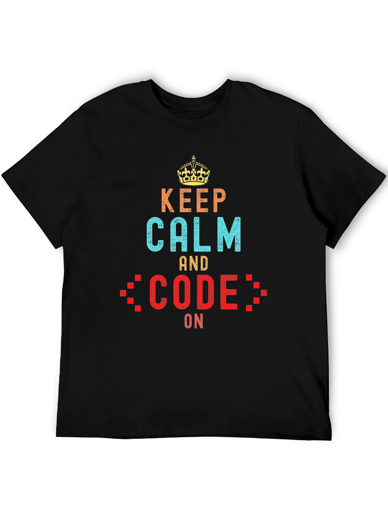 Keep Calm and Code On Black T-Shirt