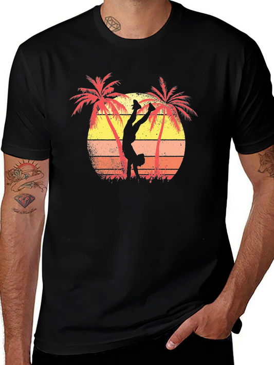 Retro Sunset Handstand Tee