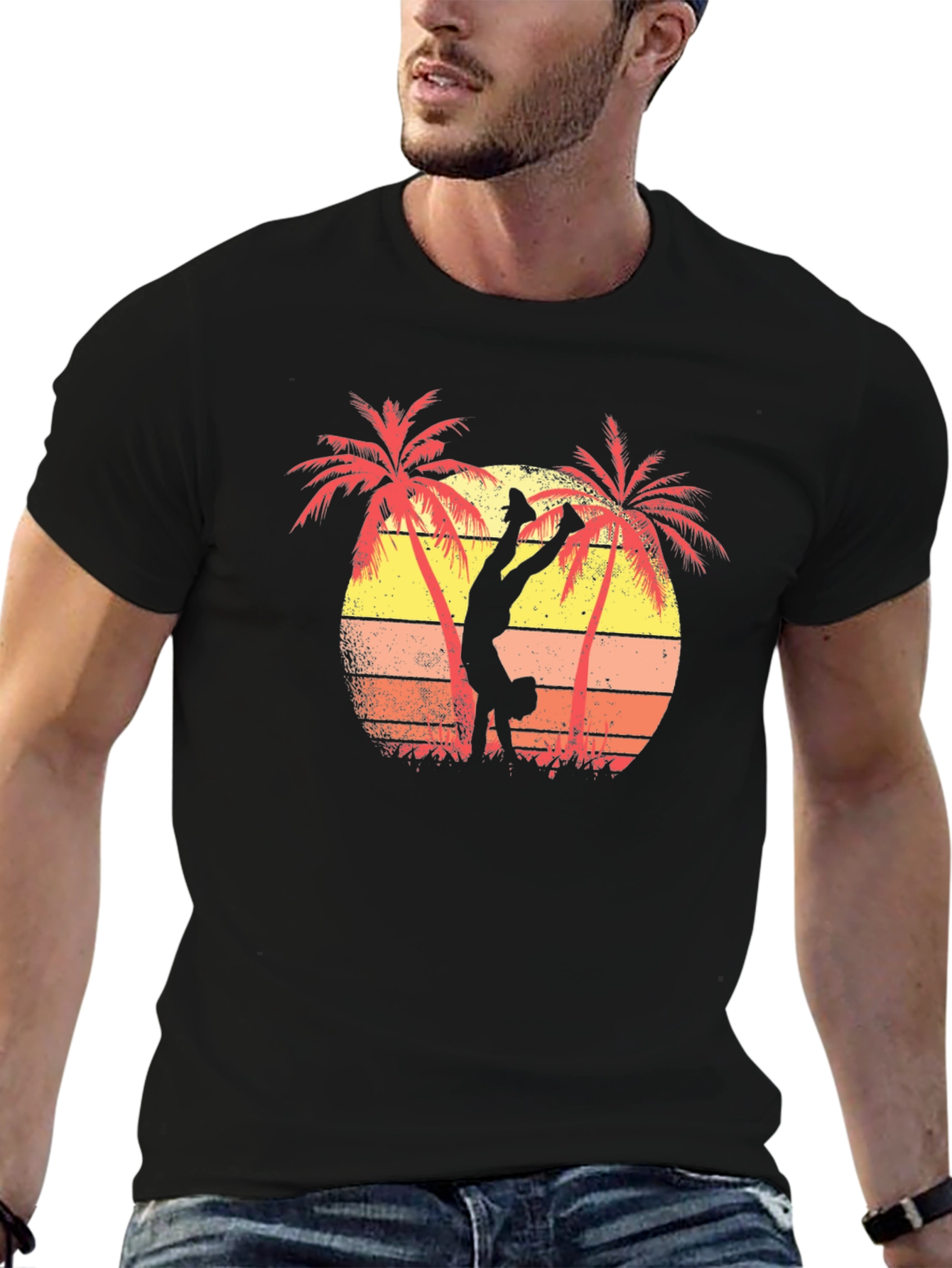 Retro Sunset Handstand Tee