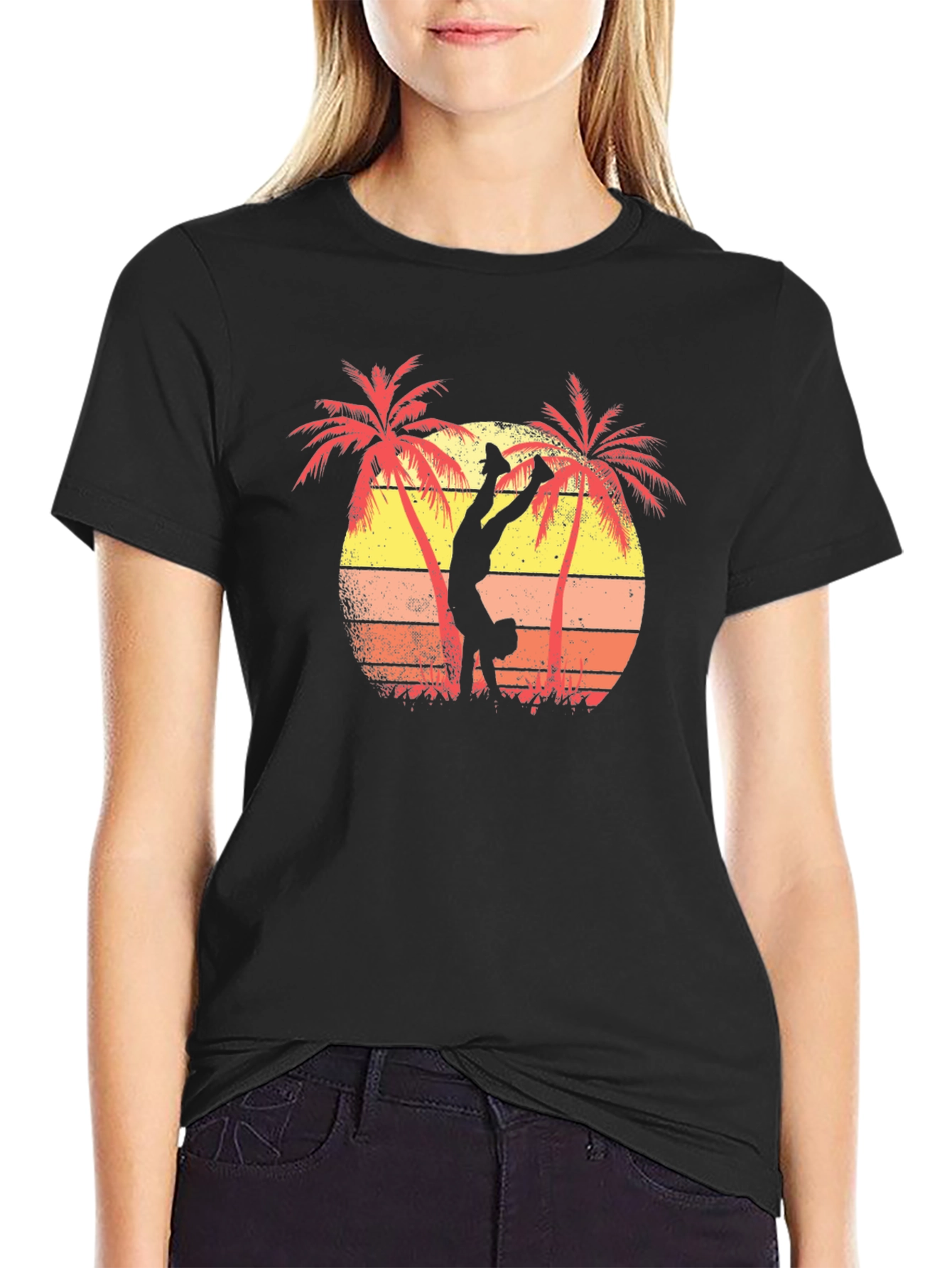 Retro Sunset Handstand Tee