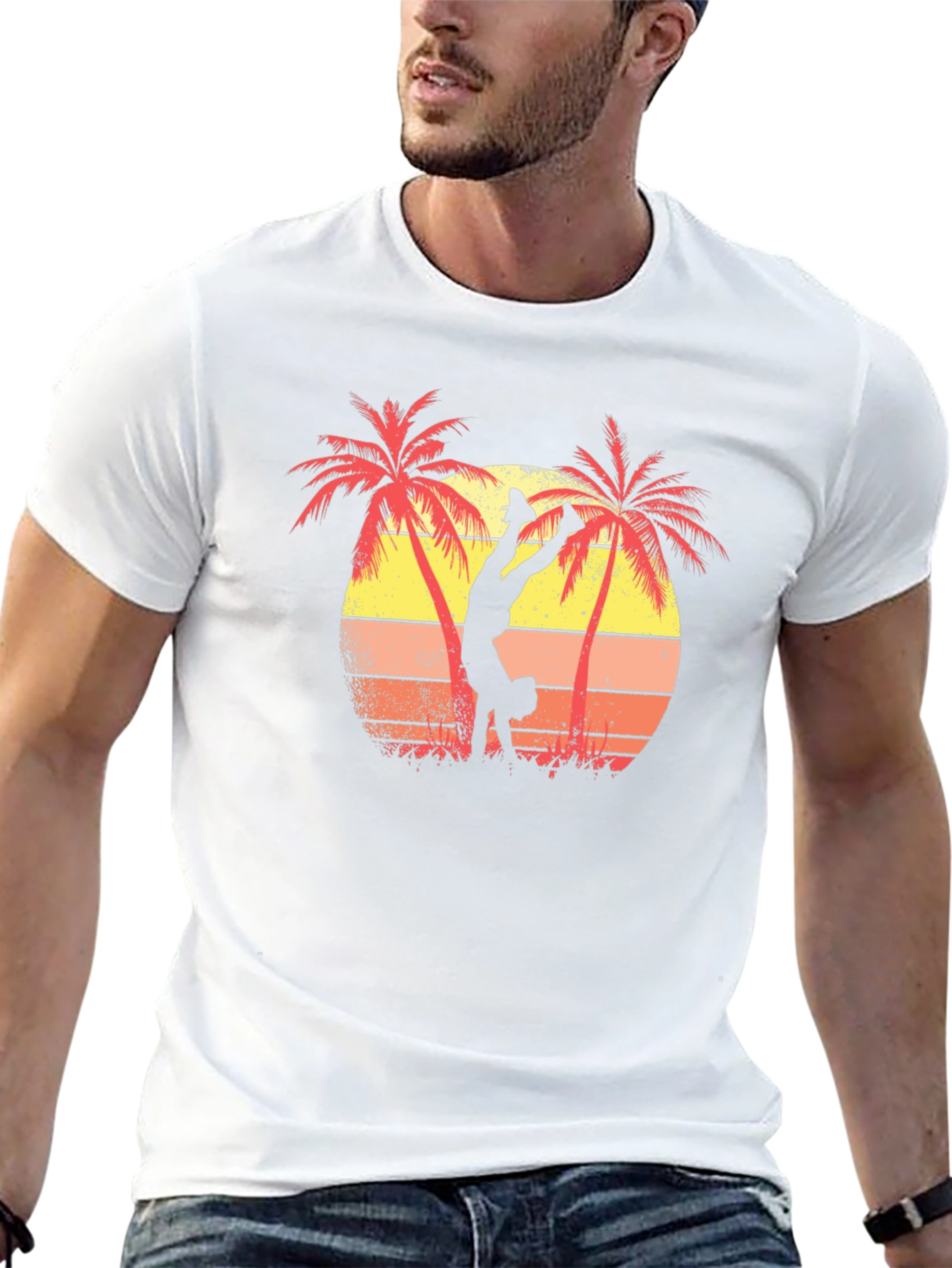 Retro Sunset Handstand Tee