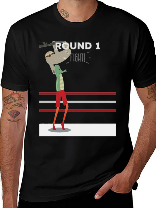Sloth Boxer T-Shirt - Round 1 Fight!