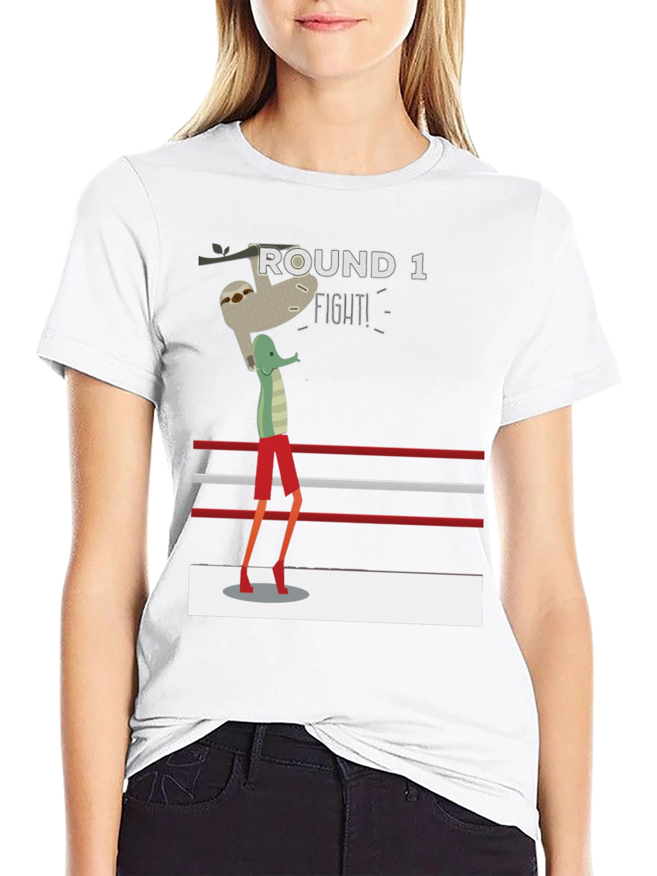 Sloth Boxer T-Shirt - Round 1 Fight!