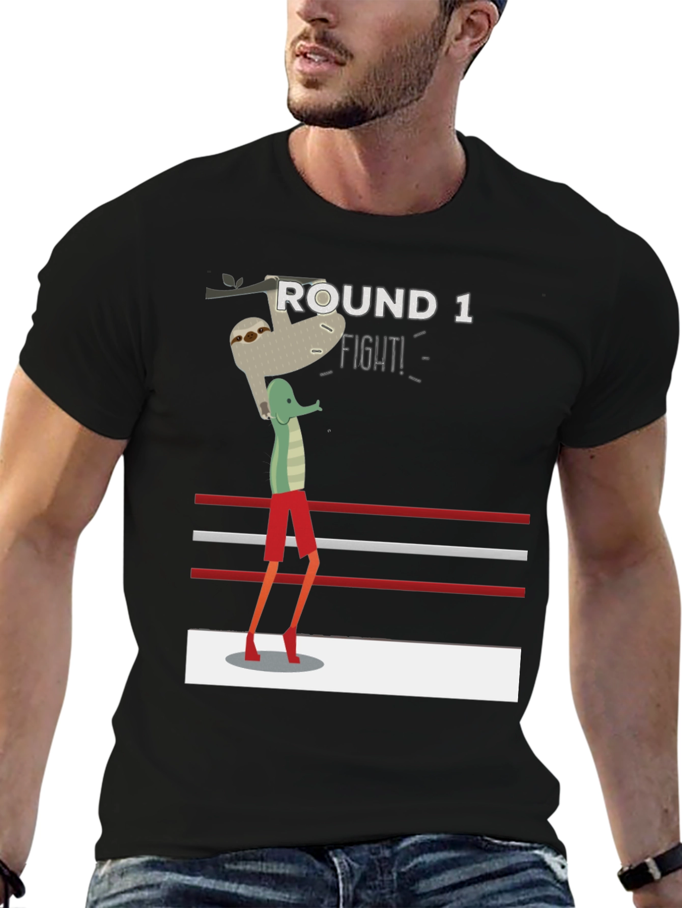 Sloth Boxer T-Shirt - Round 1 Fight!