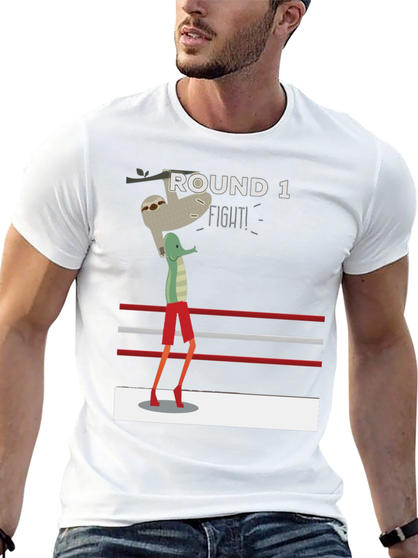 Sloth Boxer T-Shirt - Round 1 Fight!