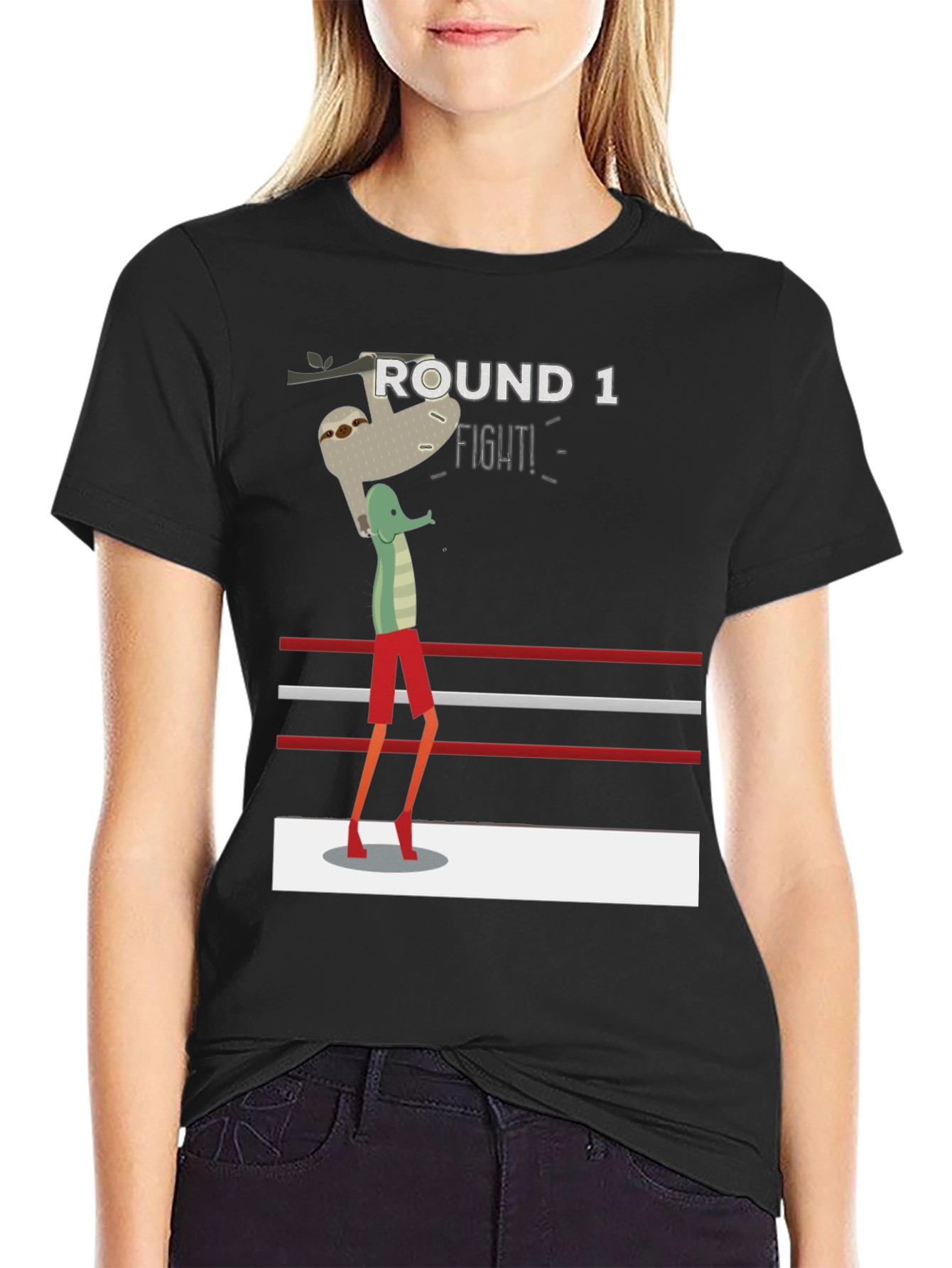 Sloth Boxer T-Shirt - Round 1 Fight!