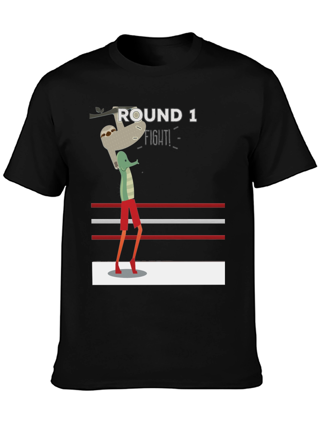 Sloth Boxer T-Shirt - Round 1 Fight!