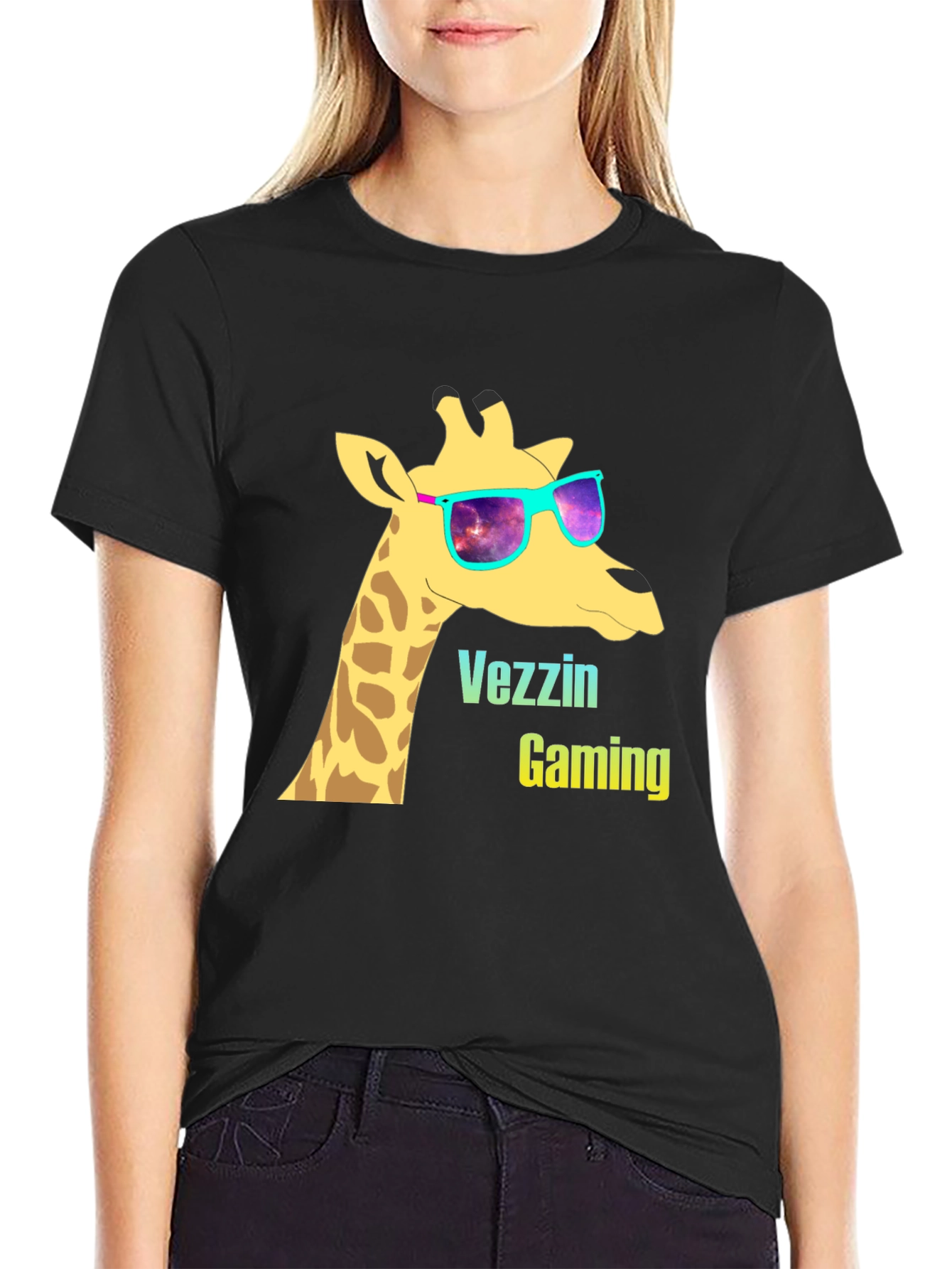 Vezzin Gaming Giraffe T-Shirt - Cool Graphic Tee