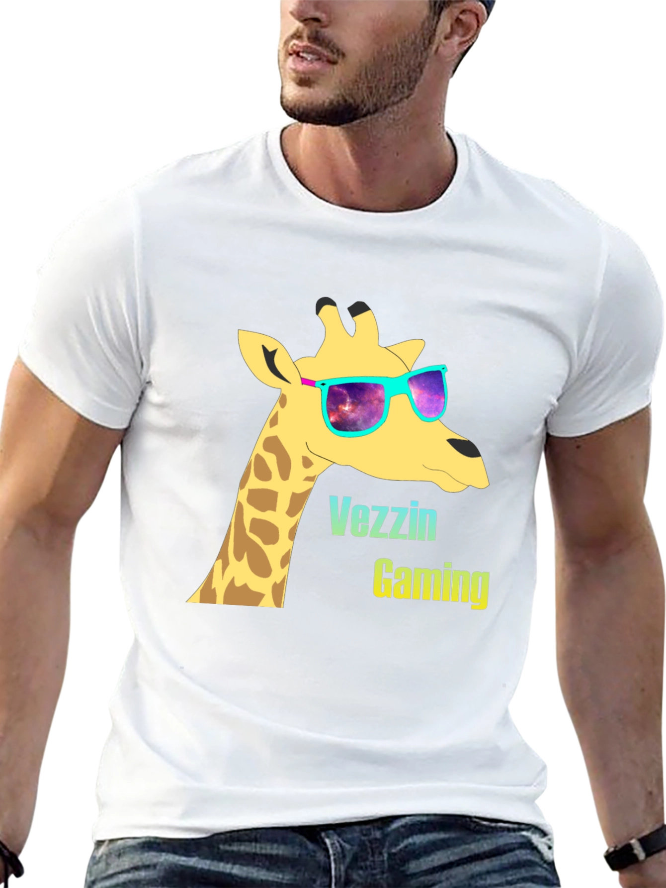 Vezzin Gaming Giraffe T-Shirt - Cool Graphic Tee