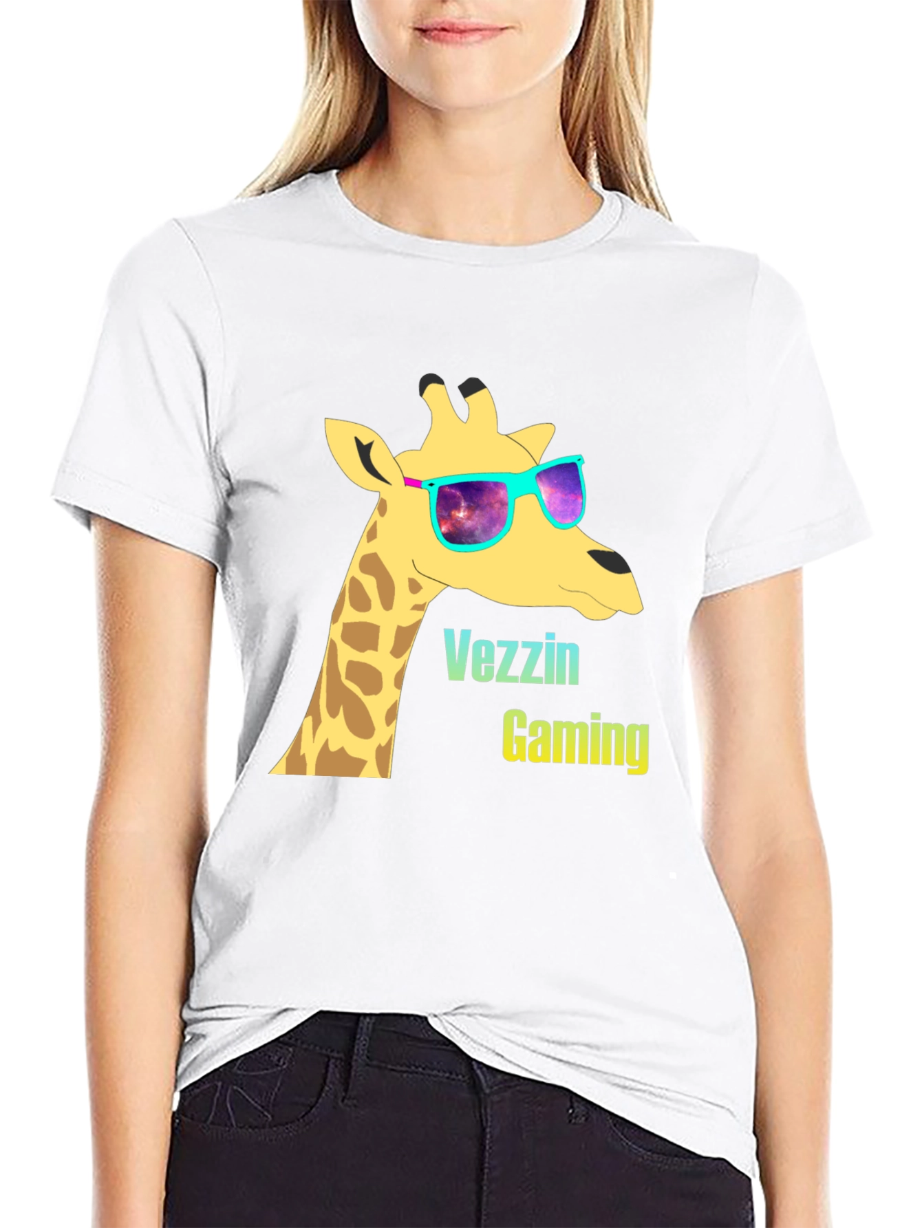 Vezzin Gaming Giraffe T-Shirt - Cool Graphic Tee