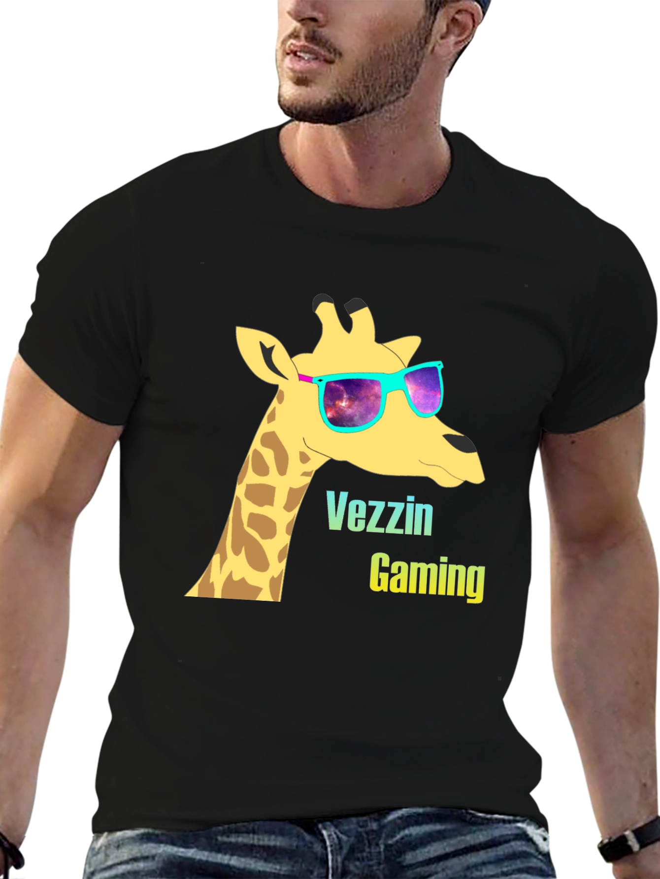 Vezzin Gaming Giraffe T-Shirt - Cool Graphic Tee