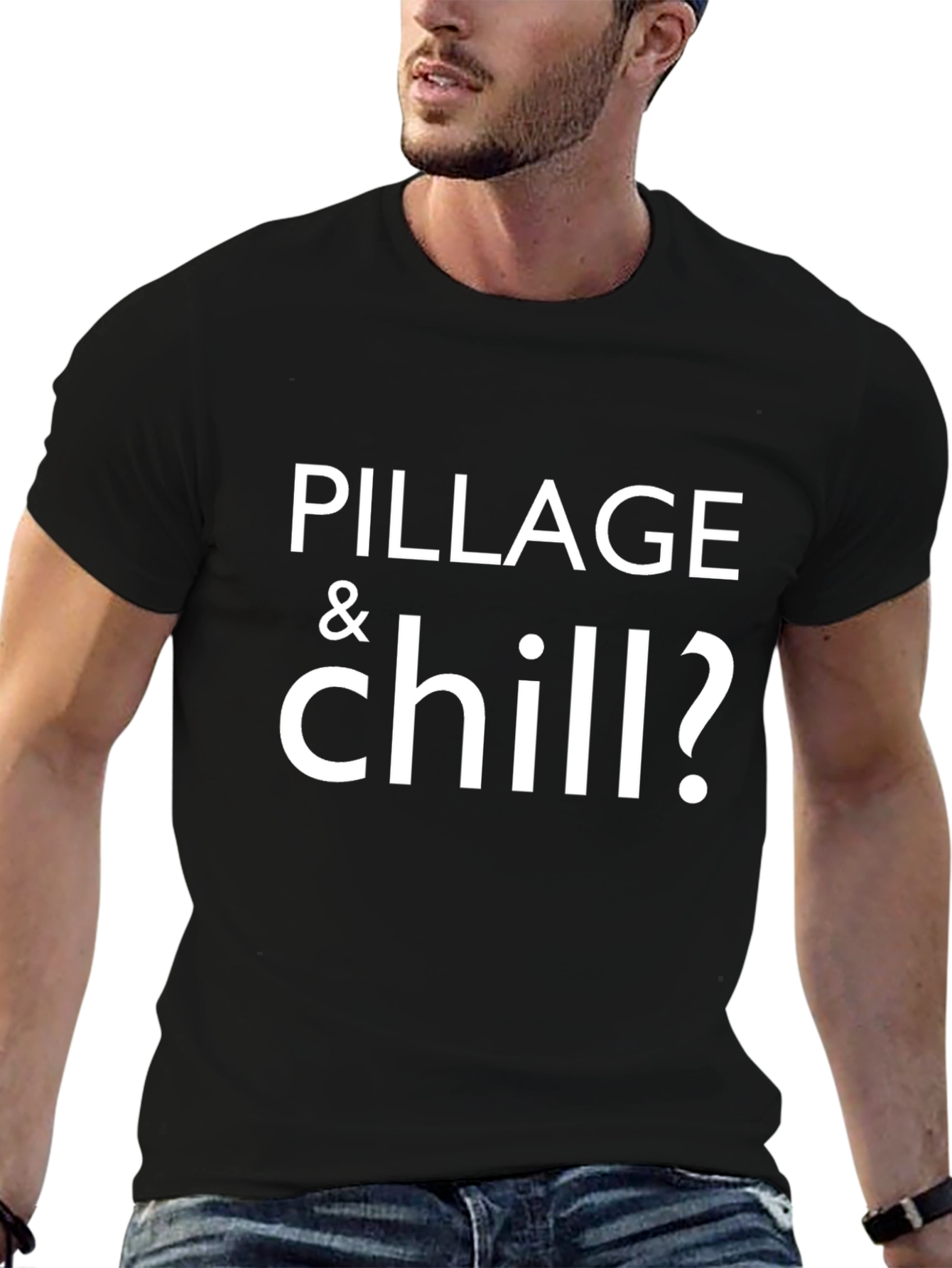 Pillage & Chill Mens Black Graphic Tee