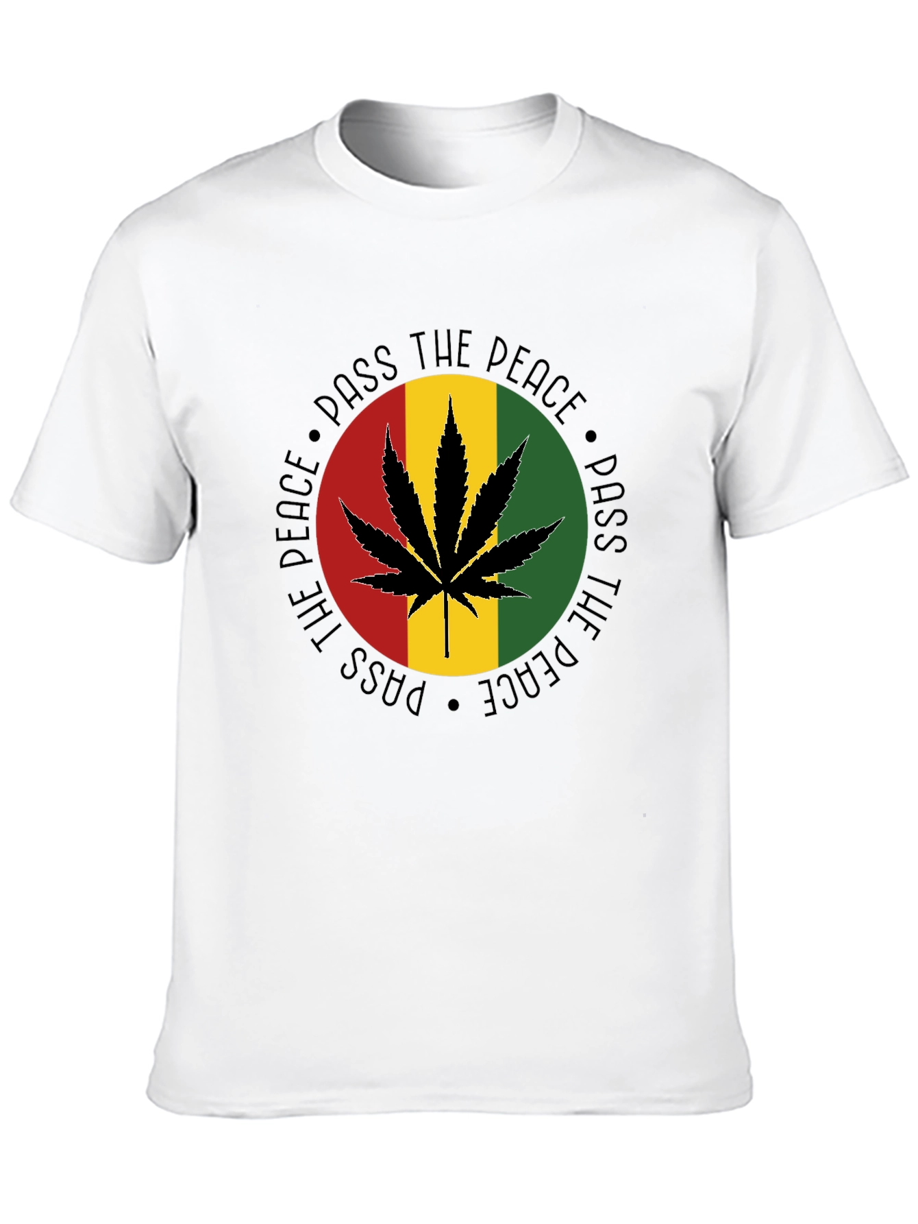 Pass The Peace Rasta Marijuana Graphic T-Shirt