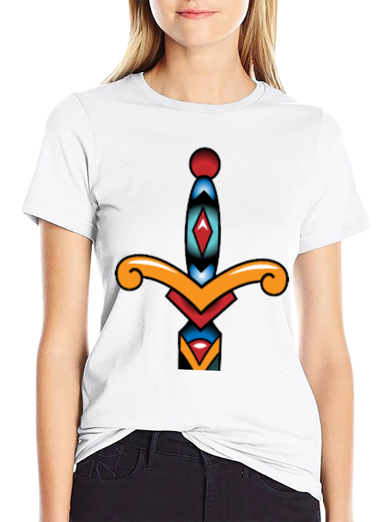 Dagger Graphic Tee - Classic Tattoo Style Shirt