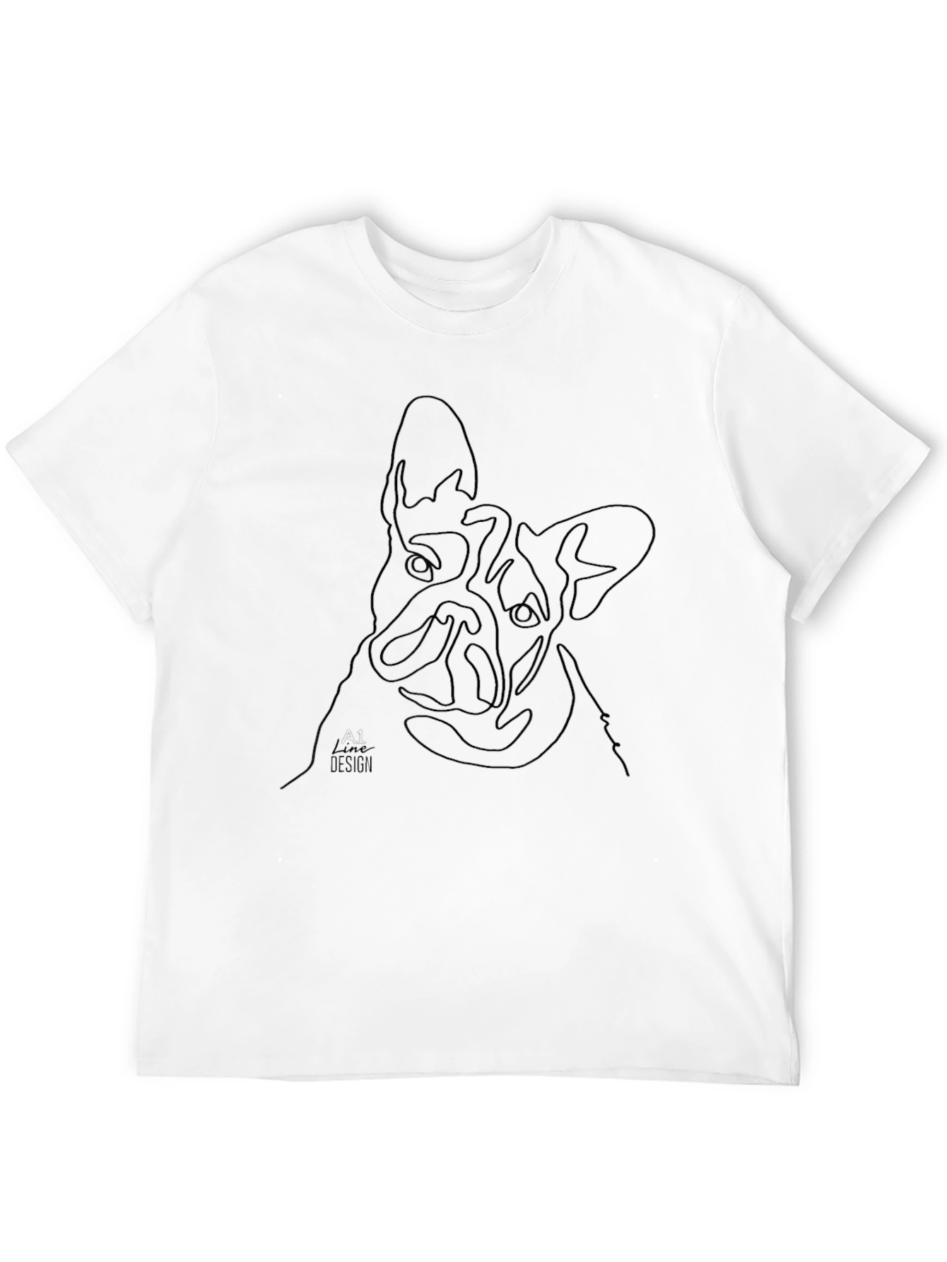 Line Art French Bulldog T-Shirt - Black