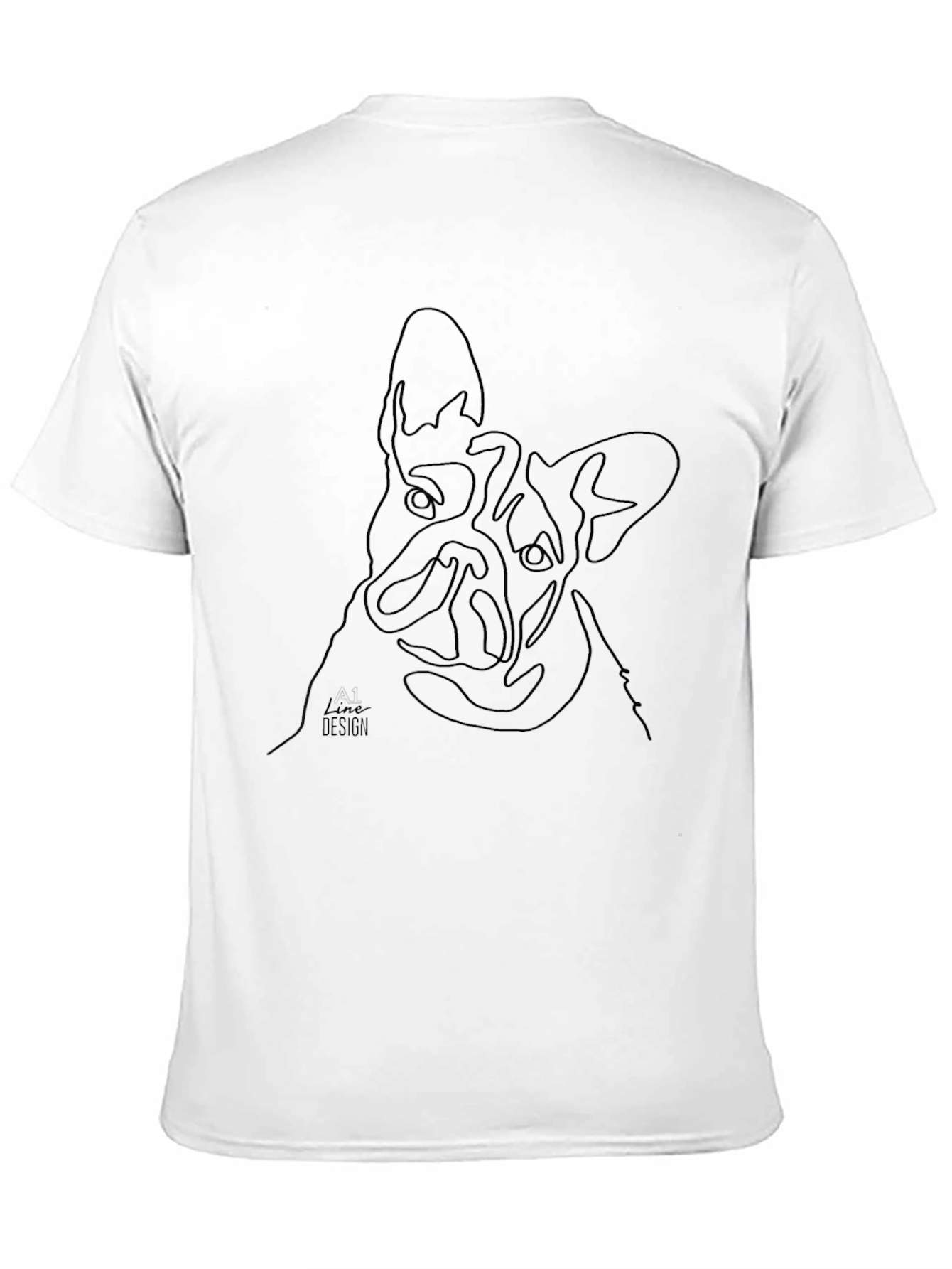 Line Art French Bulldog T-Shirt - Black