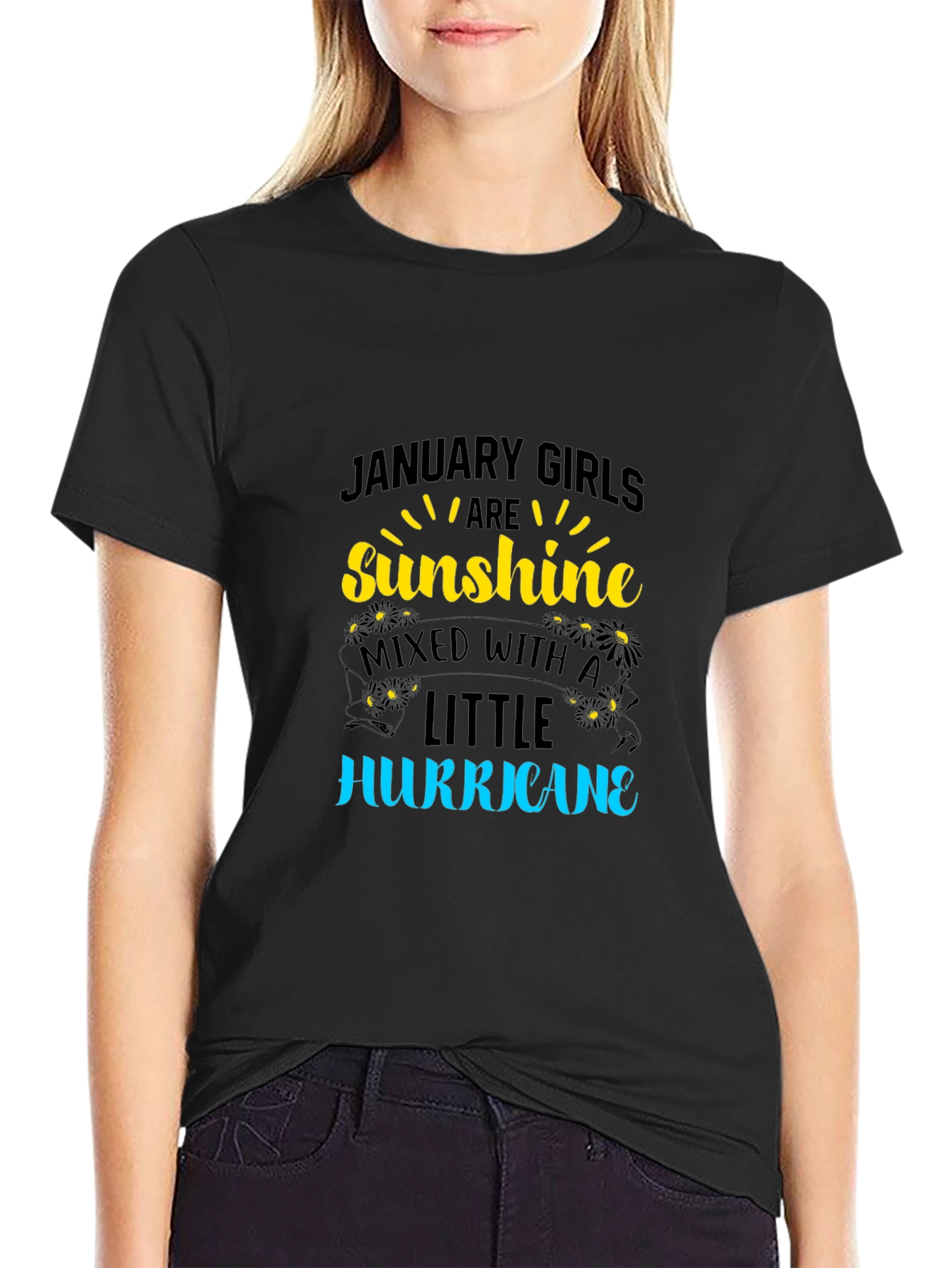January Girls Sunshine Hurricane Black T-Shirt