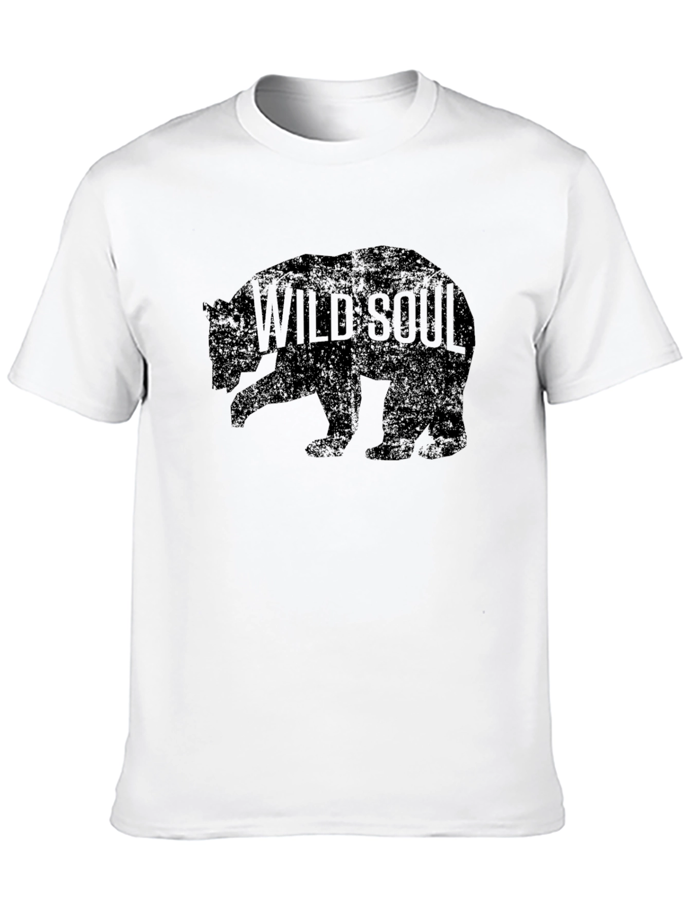 Wild Soul Bear Graphic Tee - Black Cotton T-Shirt